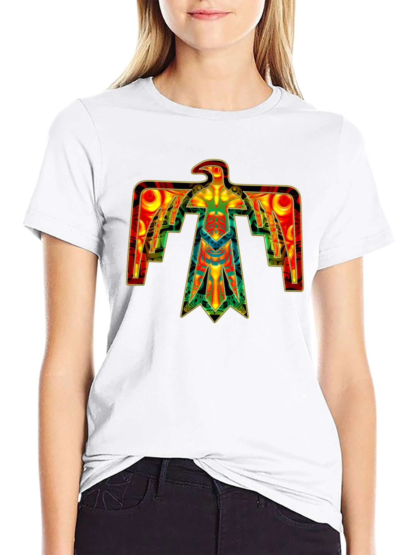 Black Thunderbird Graphic Black T-Shirt view 9