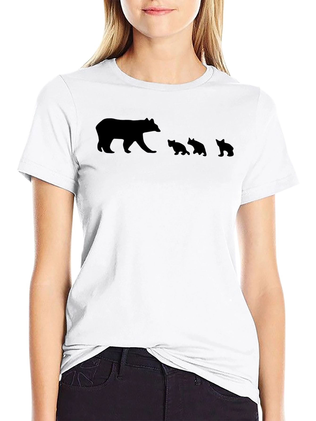 Black Bear Family Graphic T-Shirt view 9