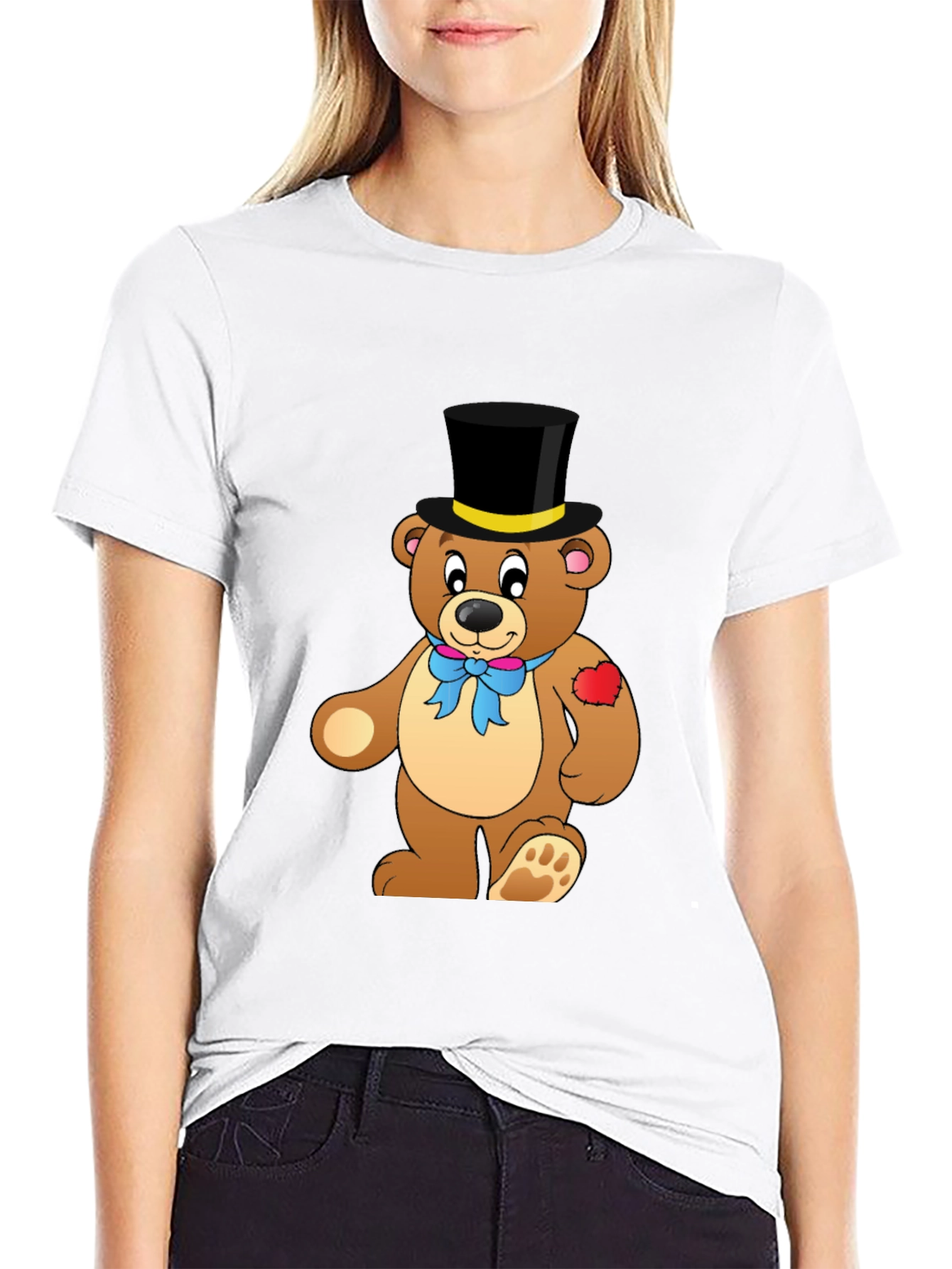 Black Teddy Bear Top Hat T-Shirt view 9