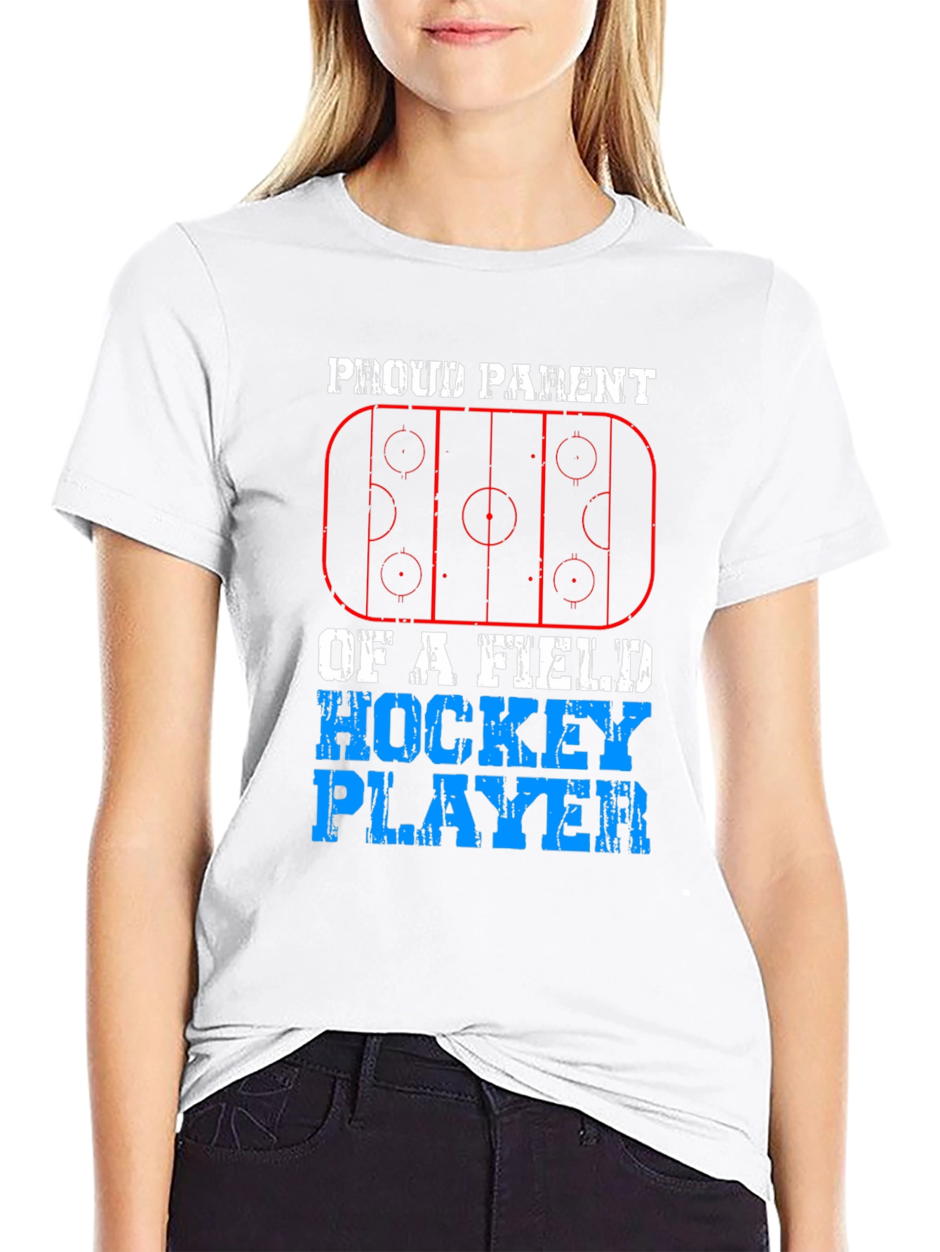 Black Proud Parent Field Hockey Player Black T-Shirt view 9
