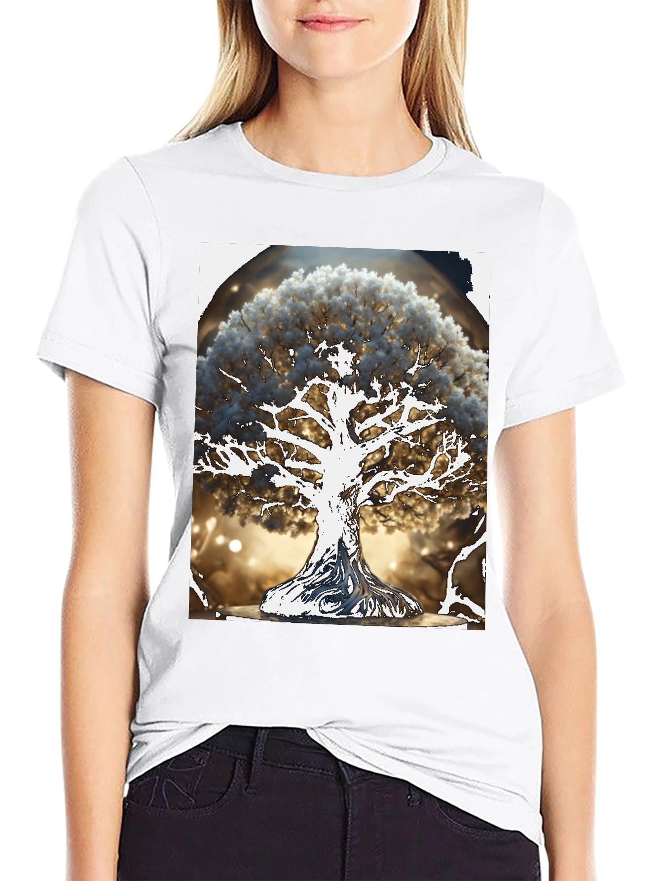 Black Tree of Life Graphic Tee - Unique Nature Design view 9