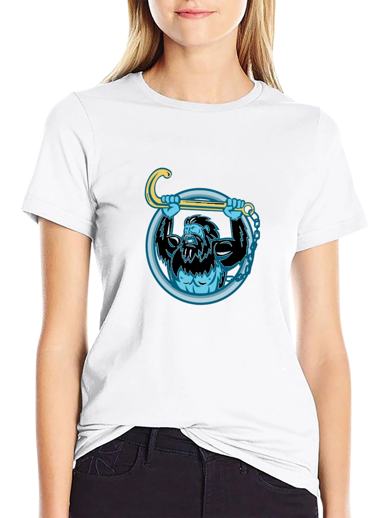 Black Hockey Yeti Black T-Shirt view 9