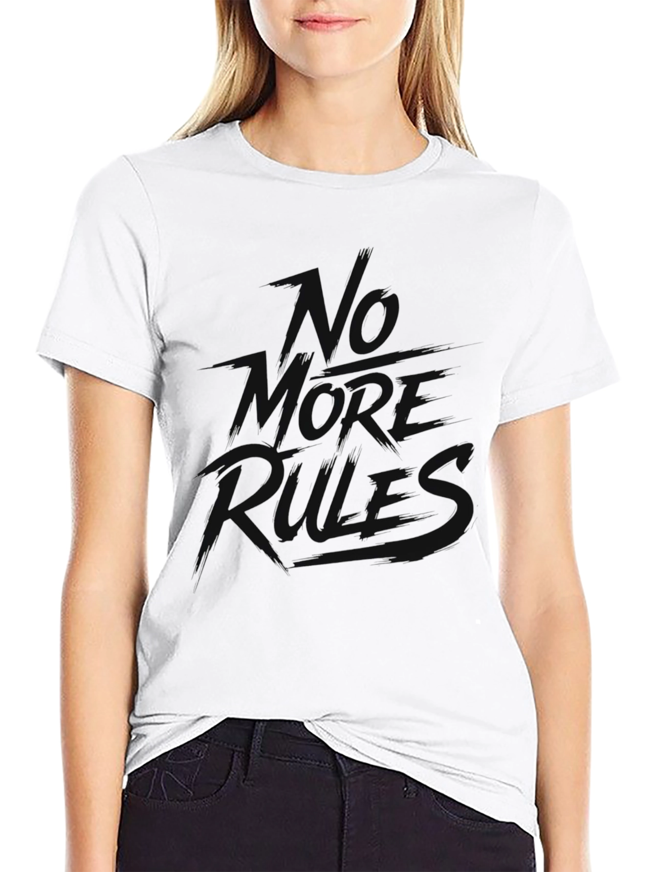 Black No More Rules Black Graphic Tee view 9