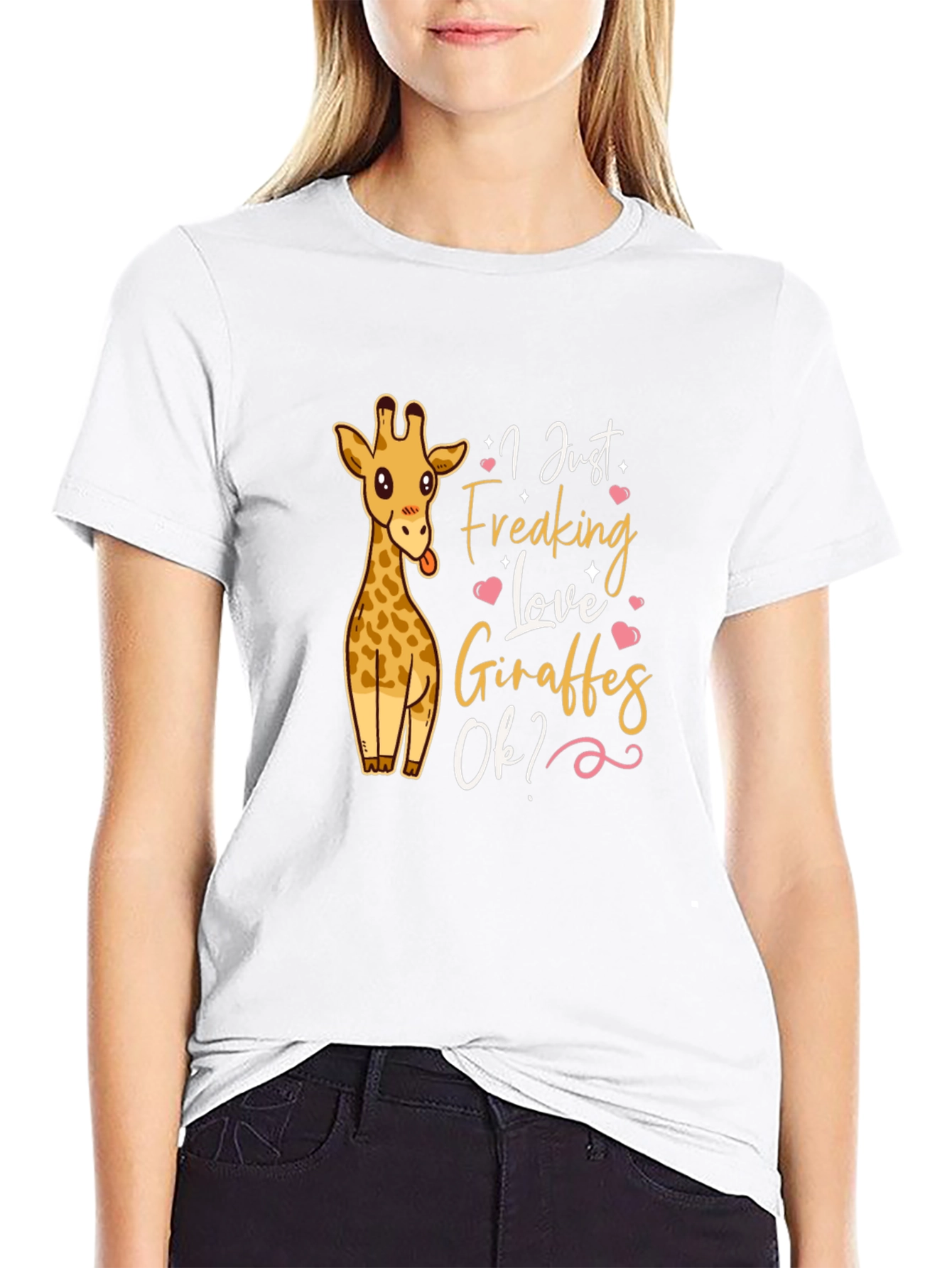 Black I Just Freaking Love Giraffes T-Shirt view 9