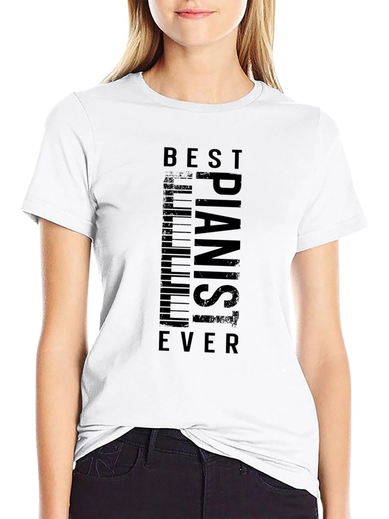 Black Best Pianist Ever Graphic T-Shirt view 9