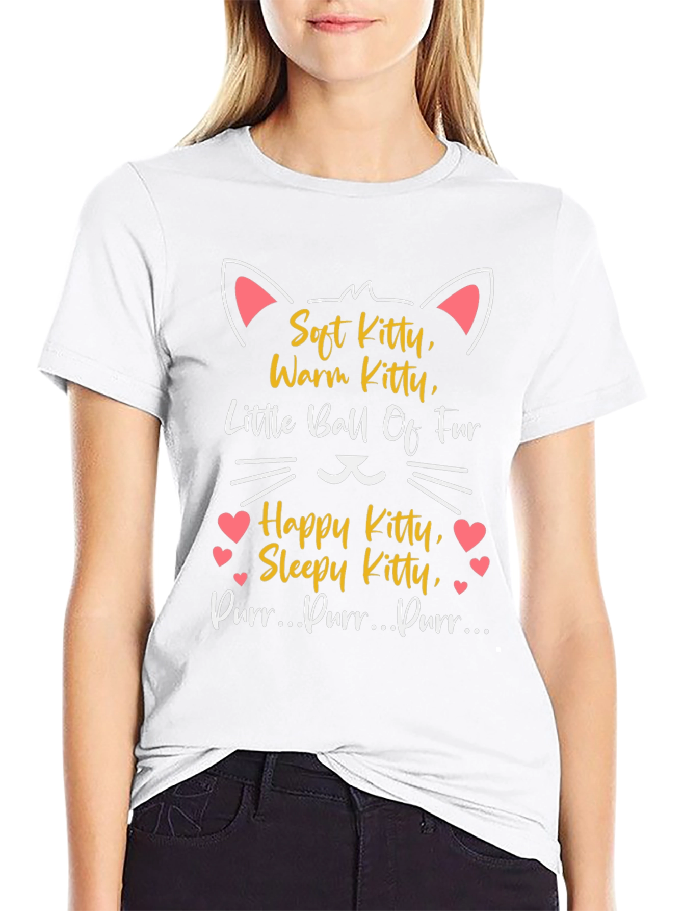 Black Soft Kitty T-Shirt - Warm, Happy, Sleepy Cat Tee view 9