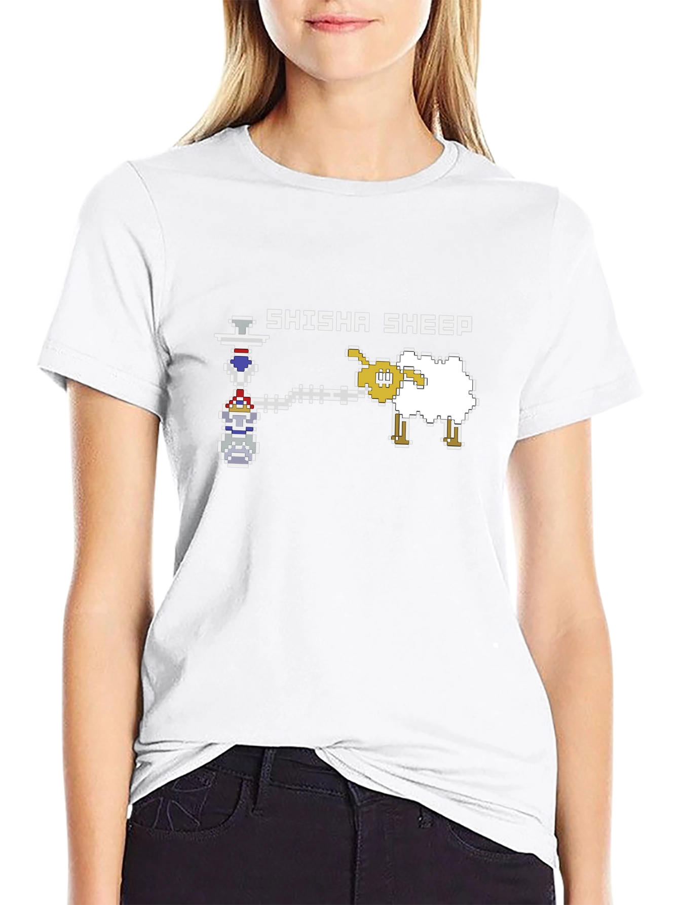 Black Shisha Sheep Graphic Black T-Shirt view 9