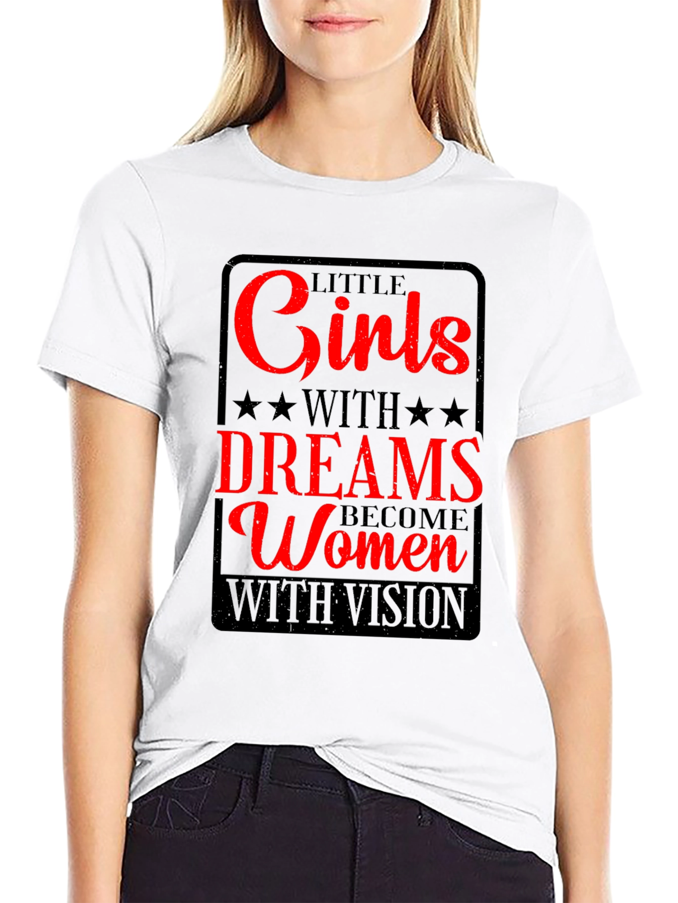 Black Inspirational Women's T-Shirt - Girls With Dreams view 9