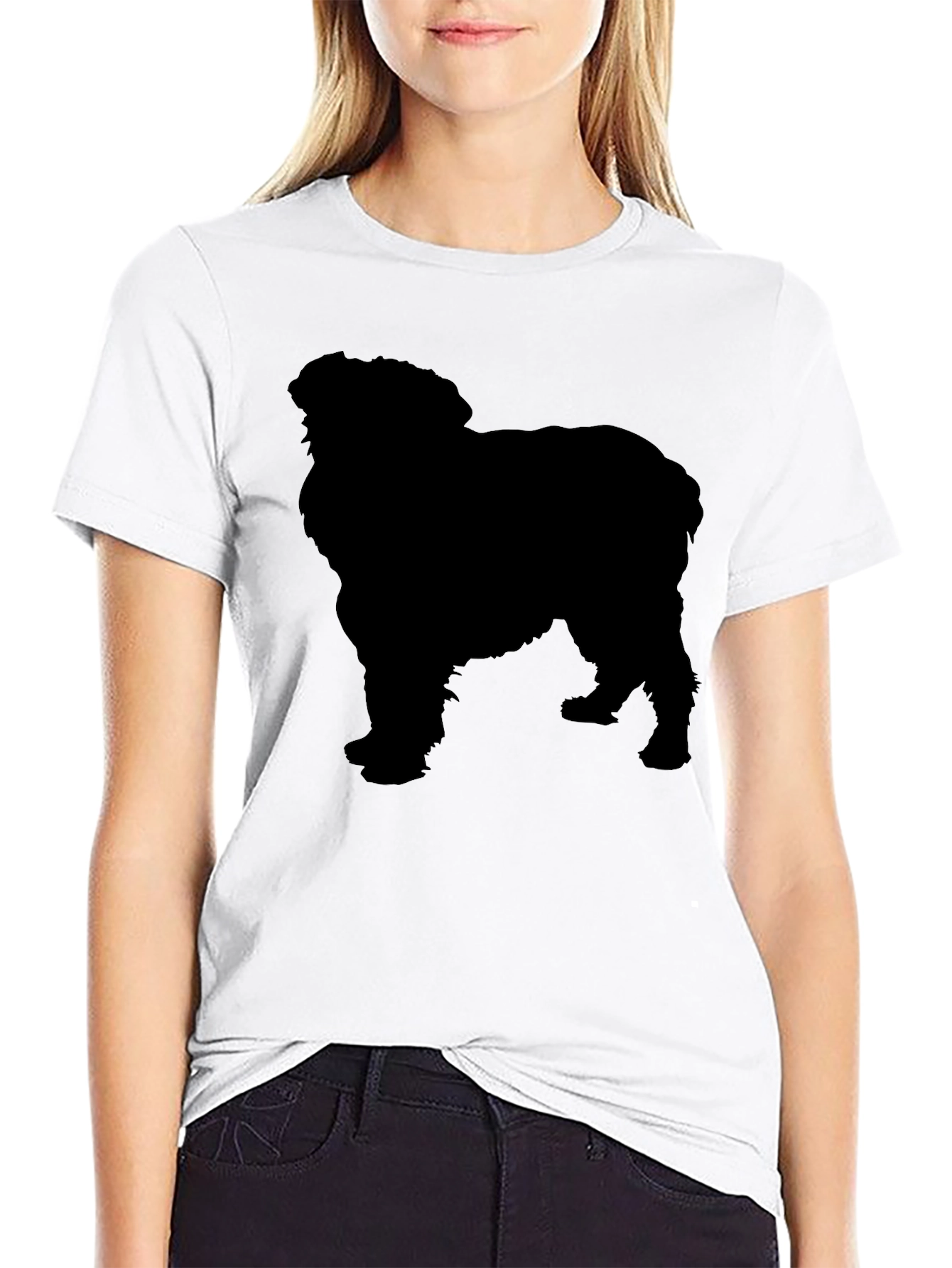 Black Black Dog Silhouette Graphic T-Shirt view 9