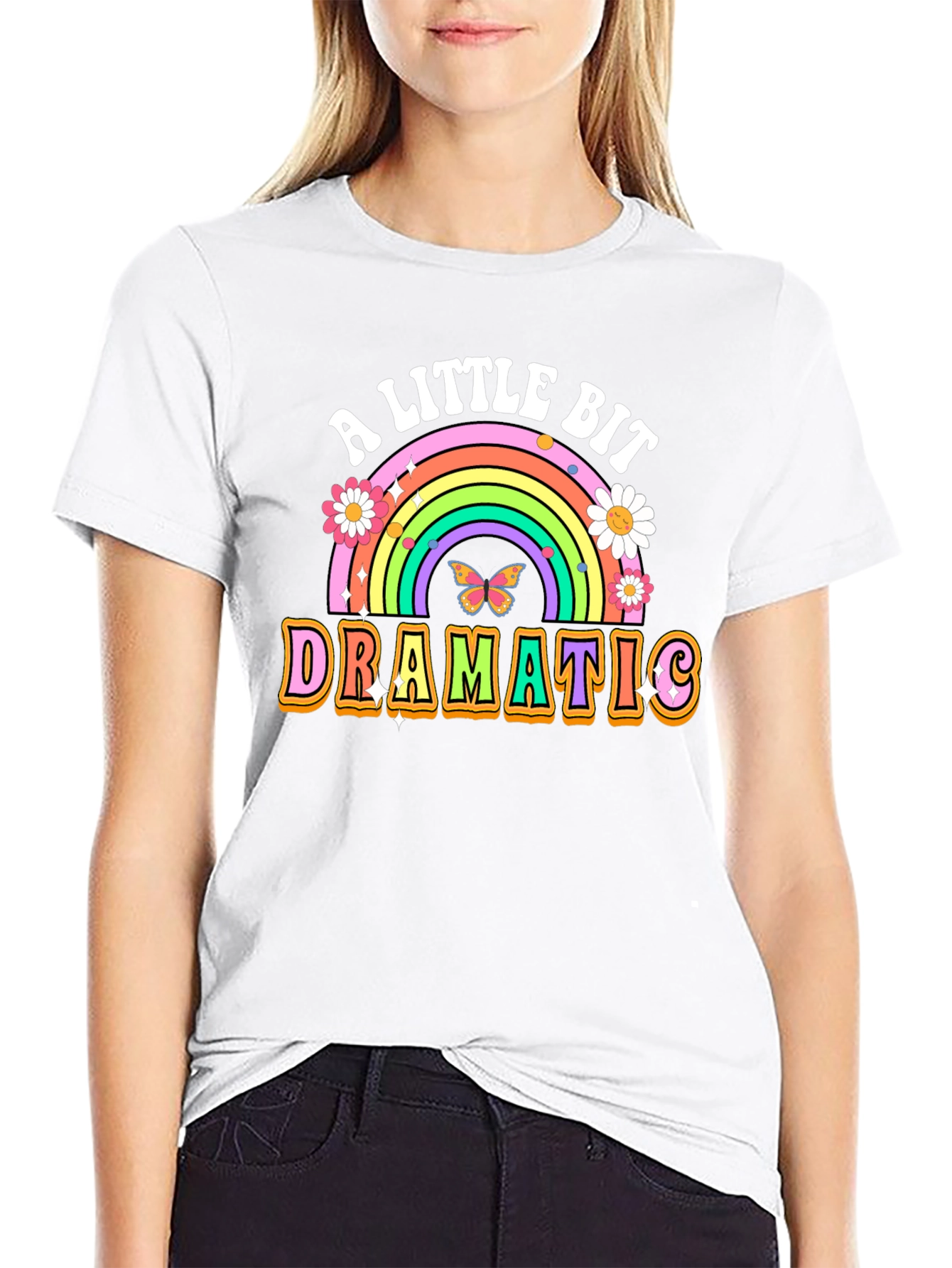 A Little Bit Dramatic T-Shirt, Rainbow Graphic Tee - 9