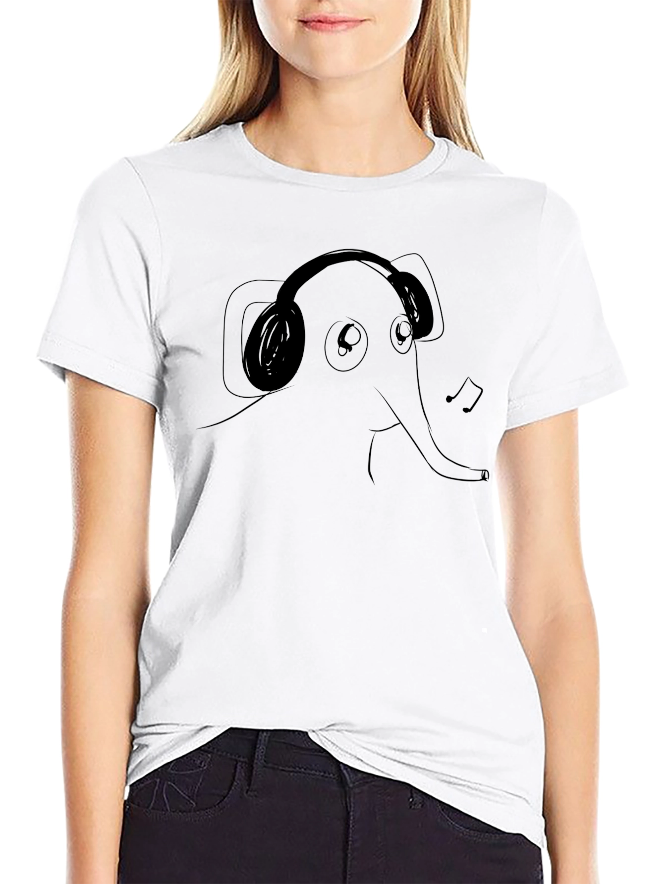 Black Elephant DJ T-Shirt - Soft Cotton Blend, Fun Graphic Tee view 9
