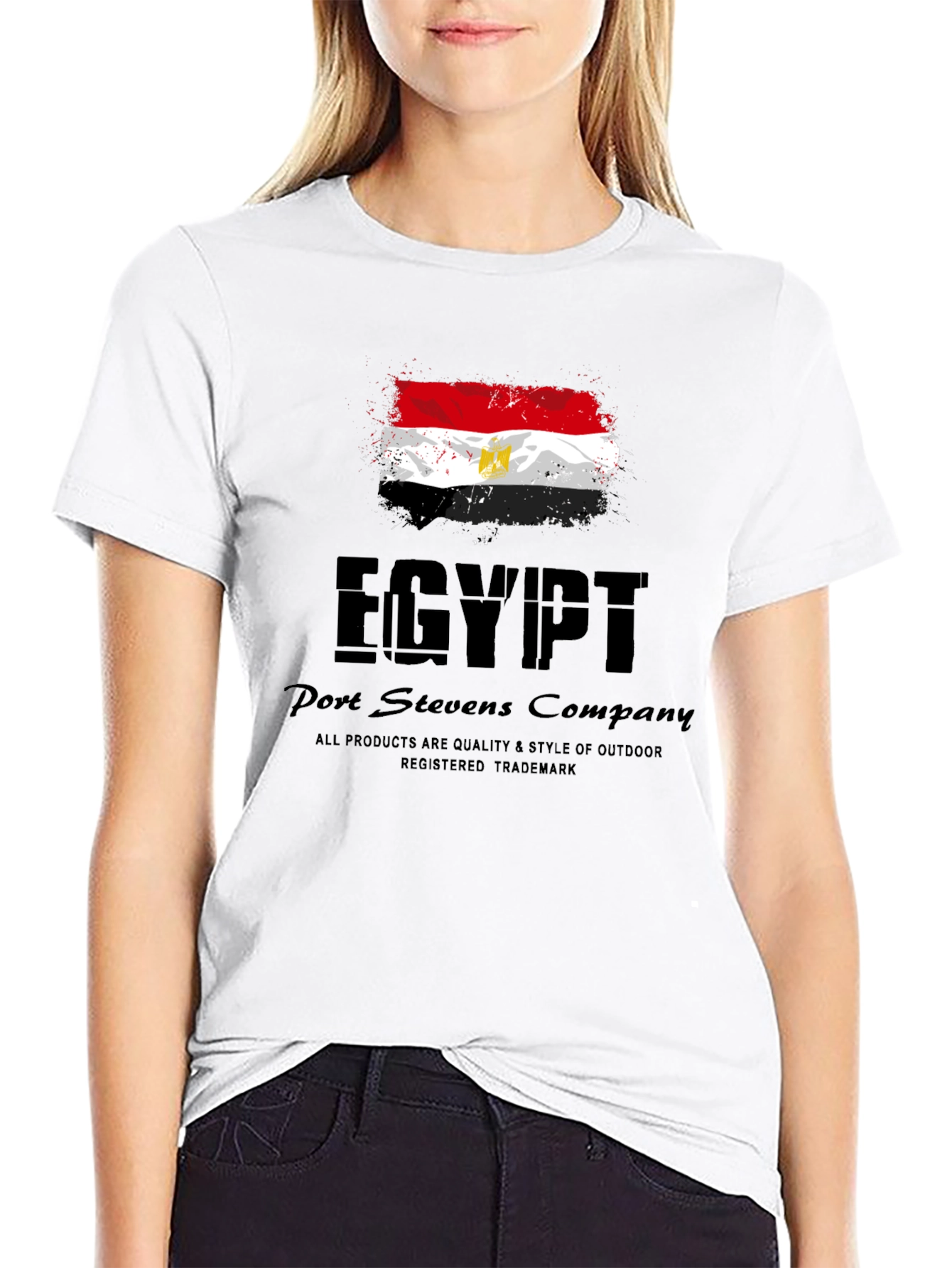 Black Egypt Flag Graphic Black T-Shirt view 9