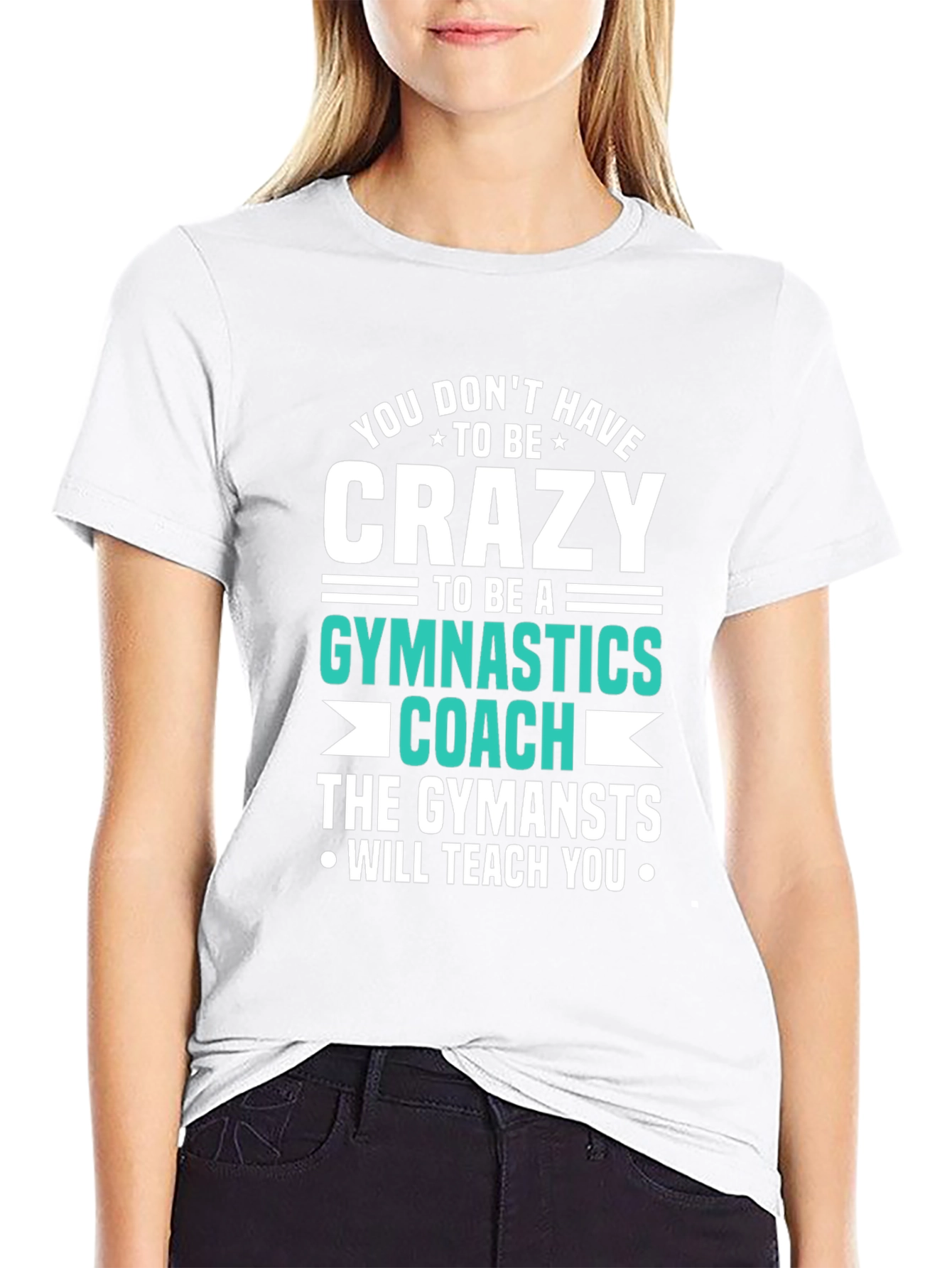 Black Crazy Gymnastics Coach T-Shirt view 9