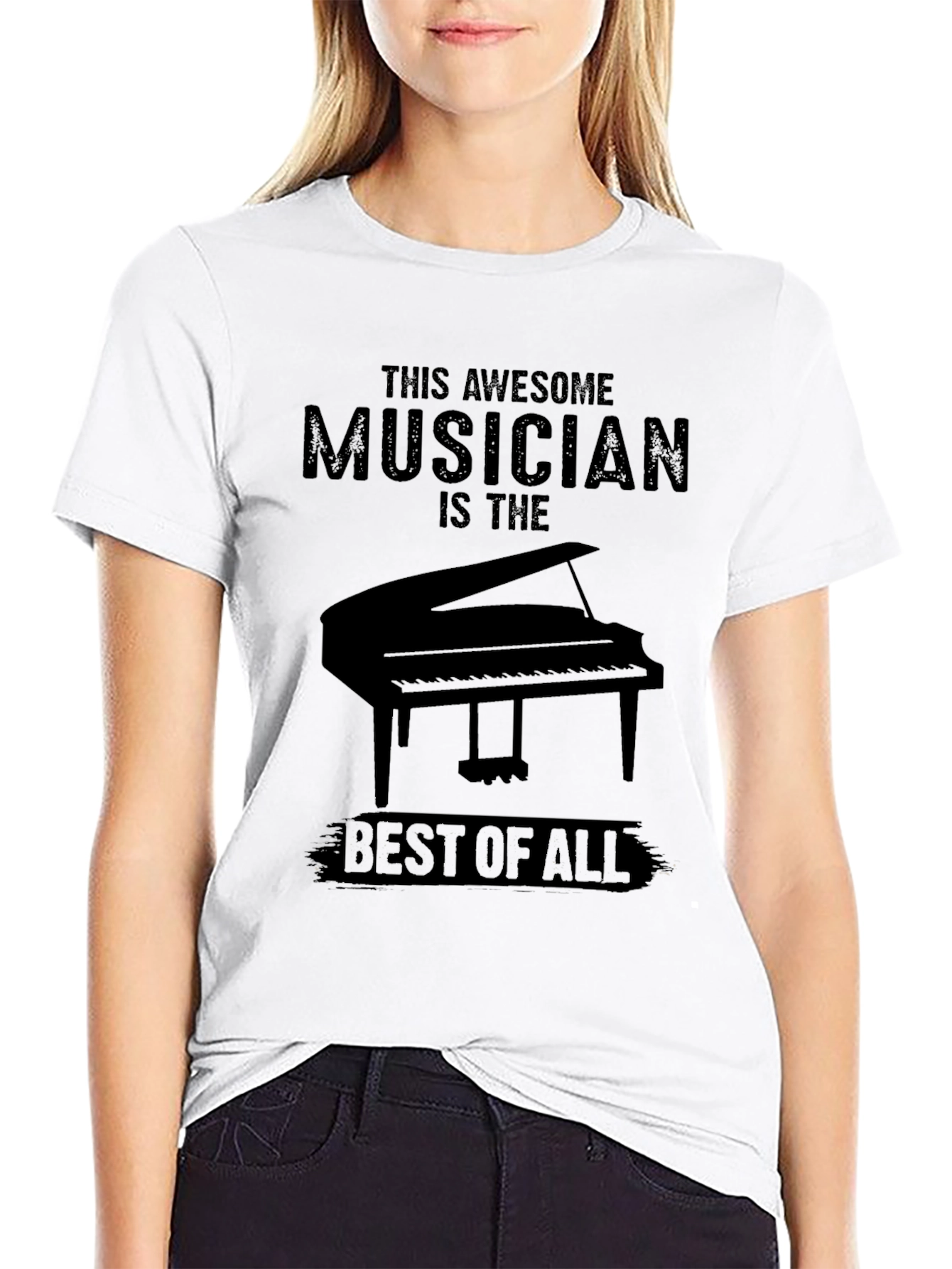 Black Awesome Musician Piano T-Shirt view 9