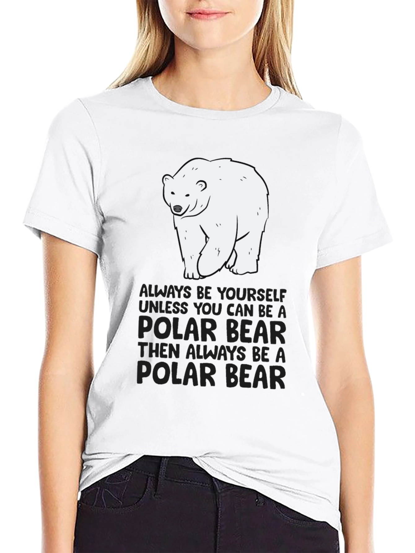 Black Polar Bear T-Shirt - Always Be Yourself Graphic Tee view 9