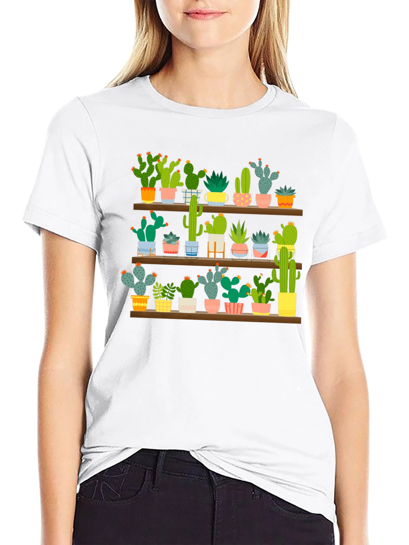 Black Cactus Shelf Graphic T-Shirt view 9