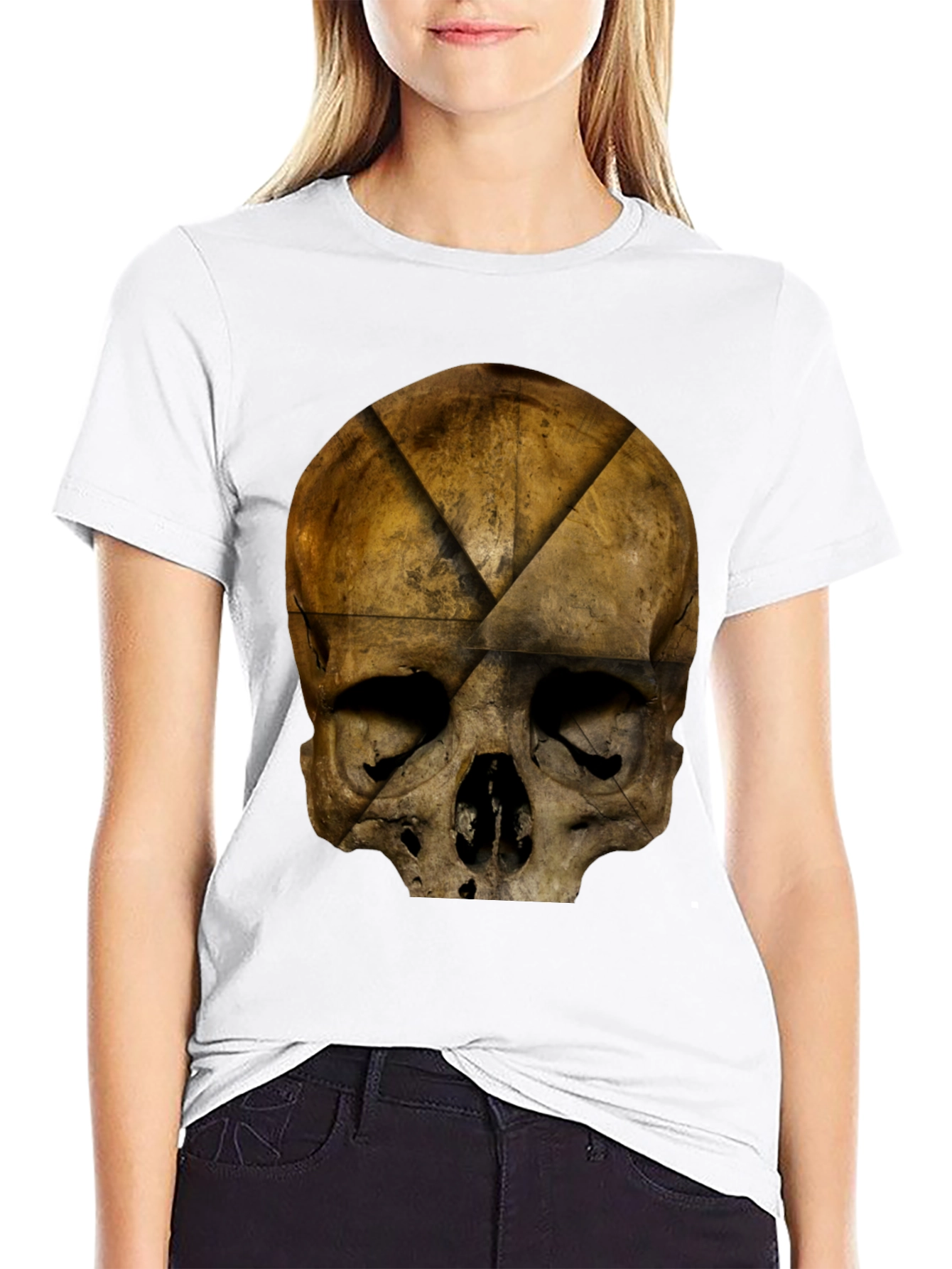 Black Skull Graphic Print T-Shirt - Dark Grunge Style view 9