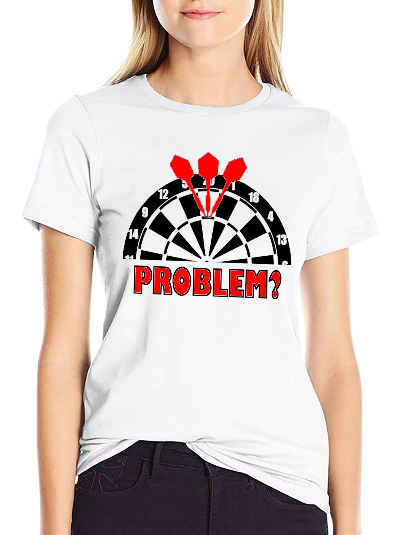 Black Darts 'Problem?' Graphic T-Shirt view 9