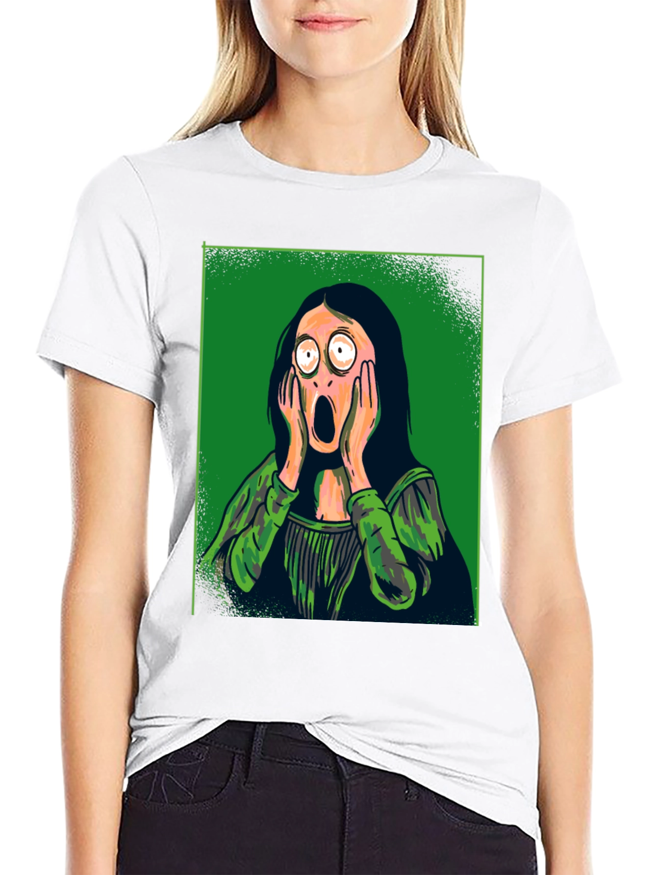 Black Mona Lisa Scream Graphic Tee view 9