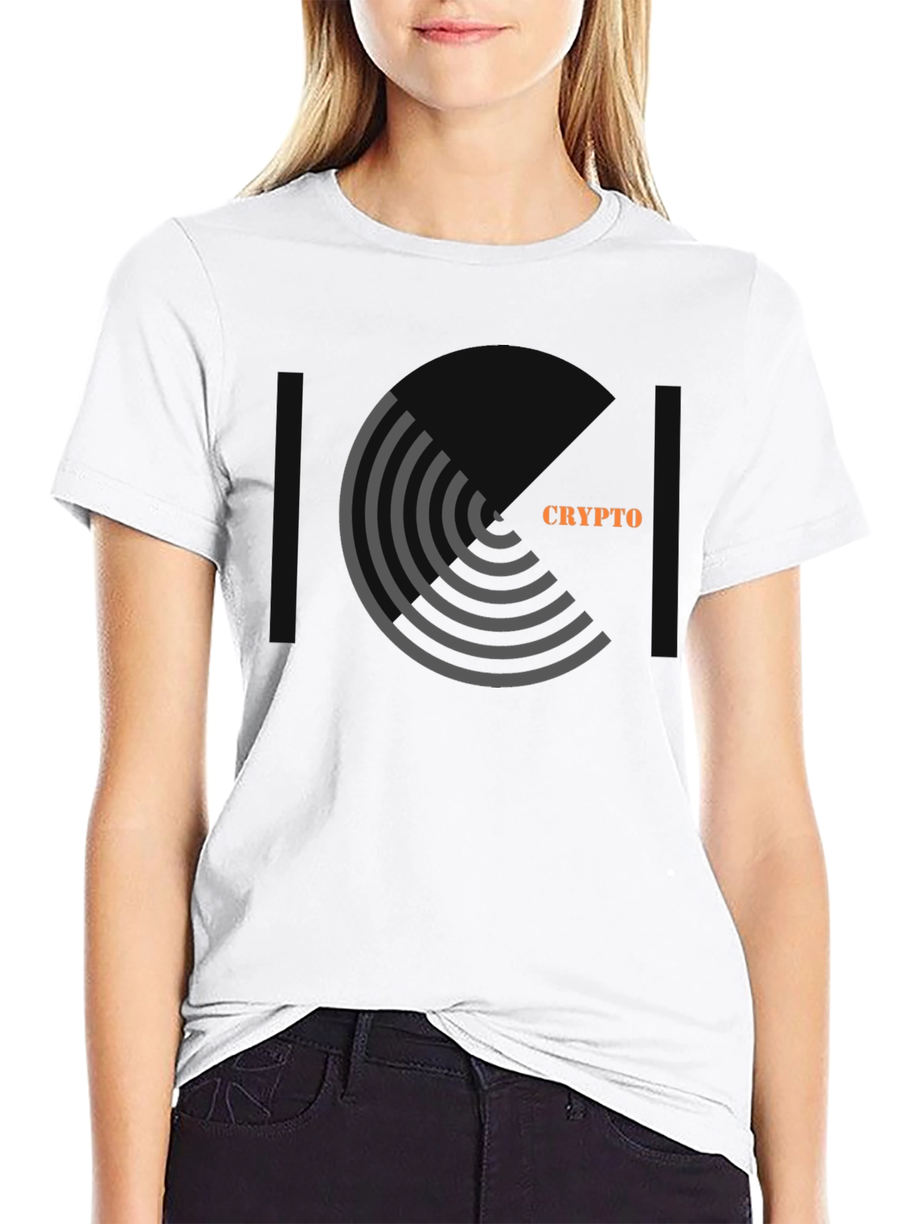 Black Crypto Graphic Tee - Modern Circular Design view 9