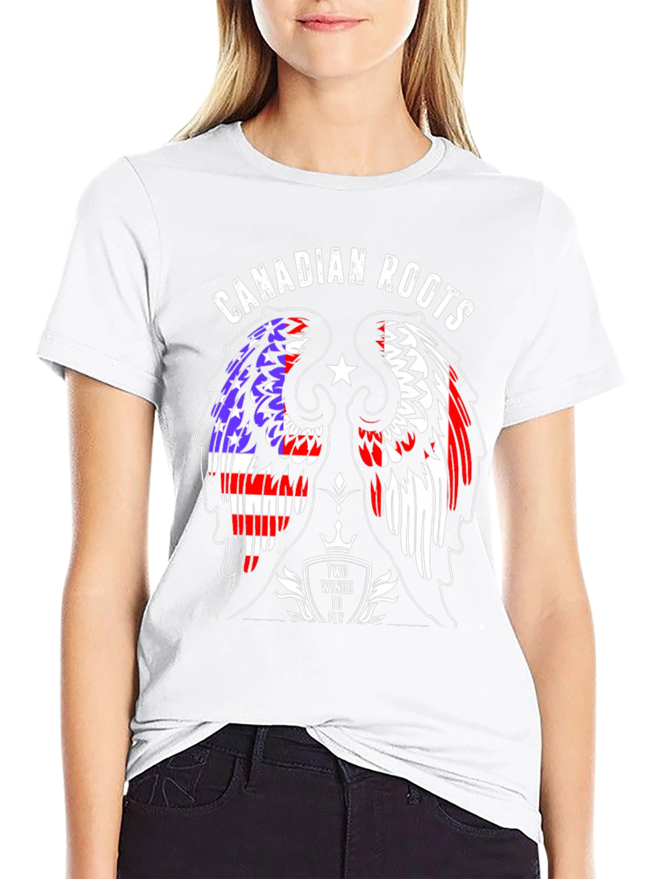 Black Canadian Roots T-Shirt - Two Wings to Fly view 9