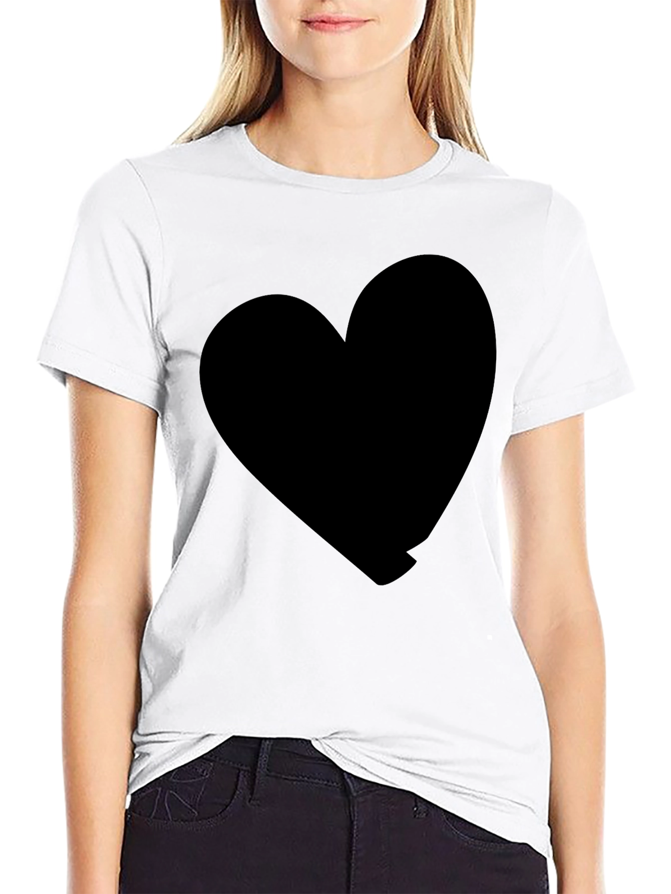Black Black Heart Graphic Tee - Stylish Casual Wear view 9