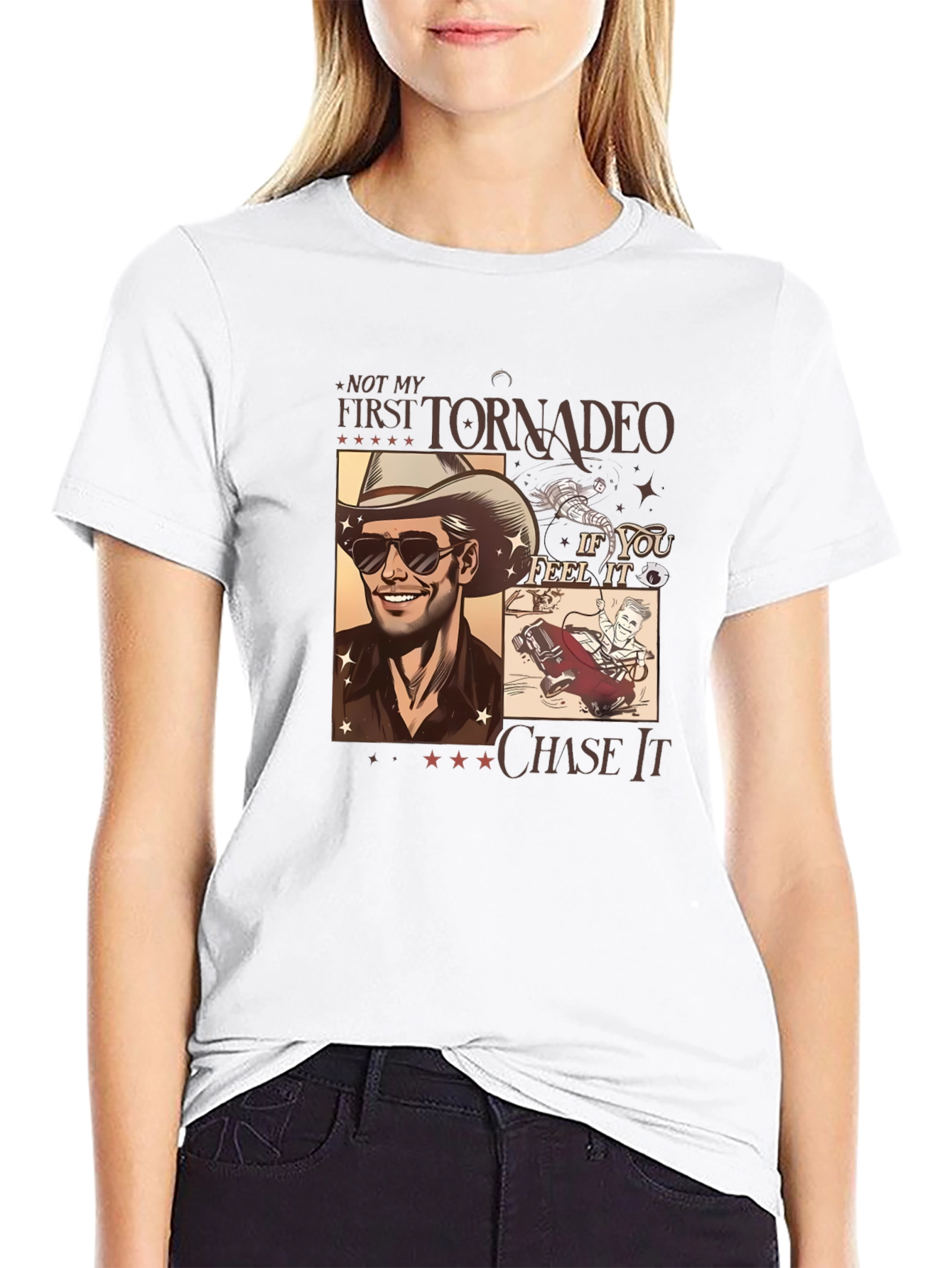 Black Tornado Chaser Graphic Tee - Black Cotton Blend view 9
