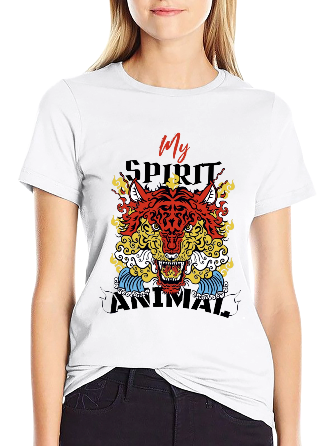 Black My Spirit Animal Graphic T-Shirt view 9