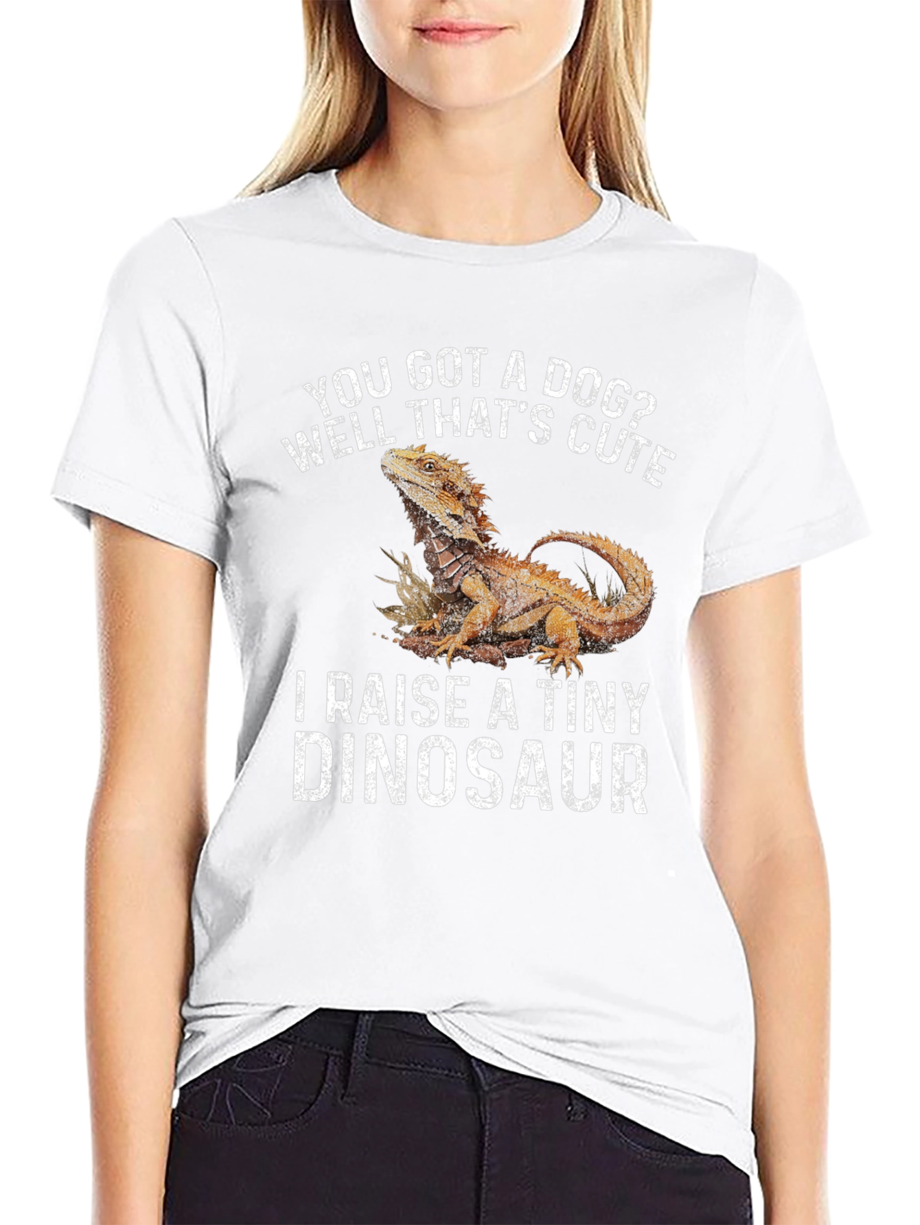 Black Bearded Dragon Owner T-Shirt - Raise a Tiny Dinosaur view 9