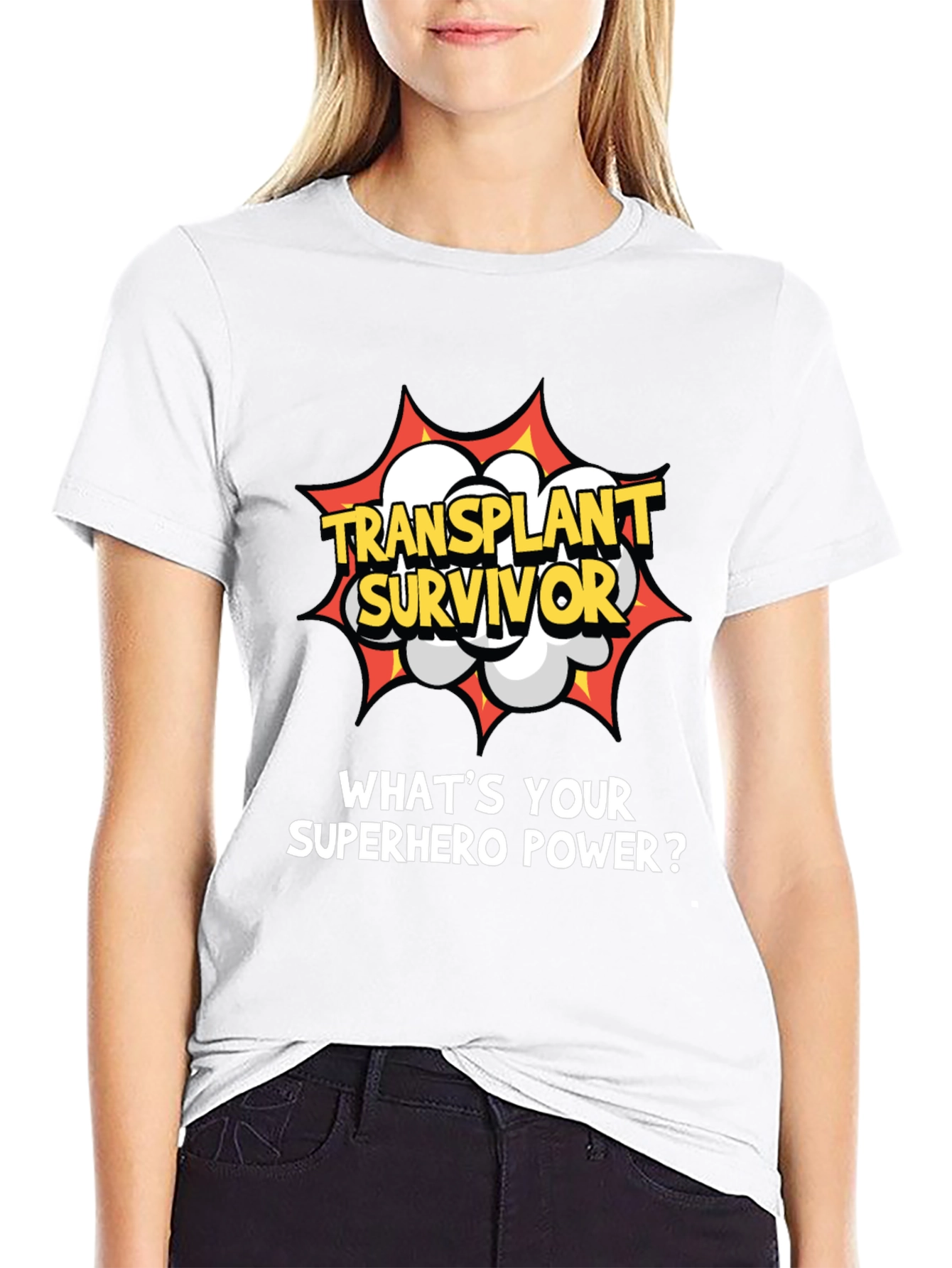 Black Transplant Survivor Superhero Tee view 9