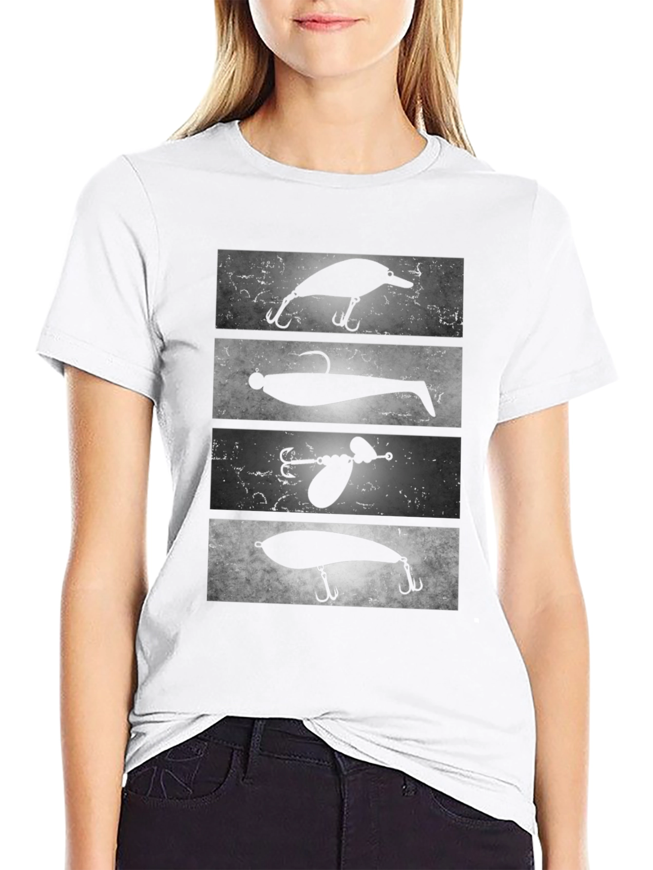 Black Fishing Lure Tee - Angler's Choice Graphic T-Shirt view 9