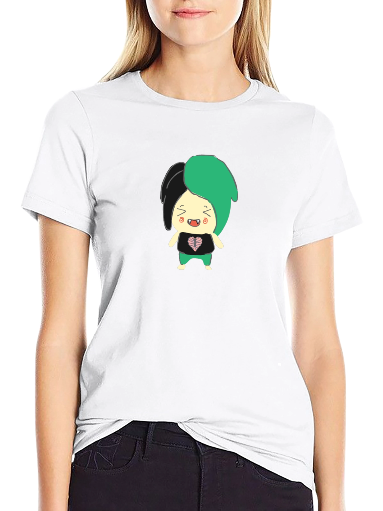 Black Cartoon Character Graphic T-Shirt view 9