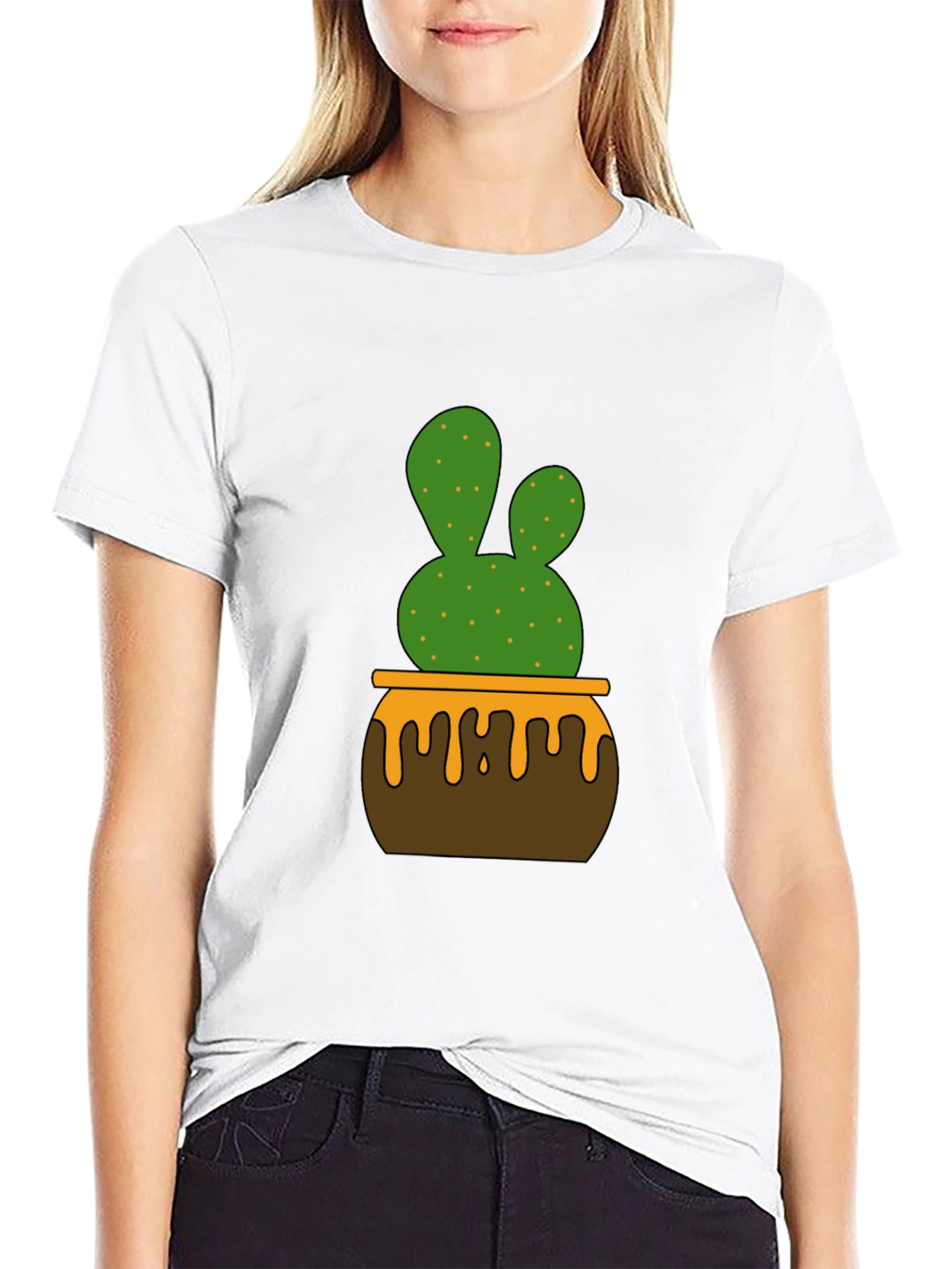 Black Cactus in Pot Graphic Tee - Stylish Unisex T-Shirt view 9