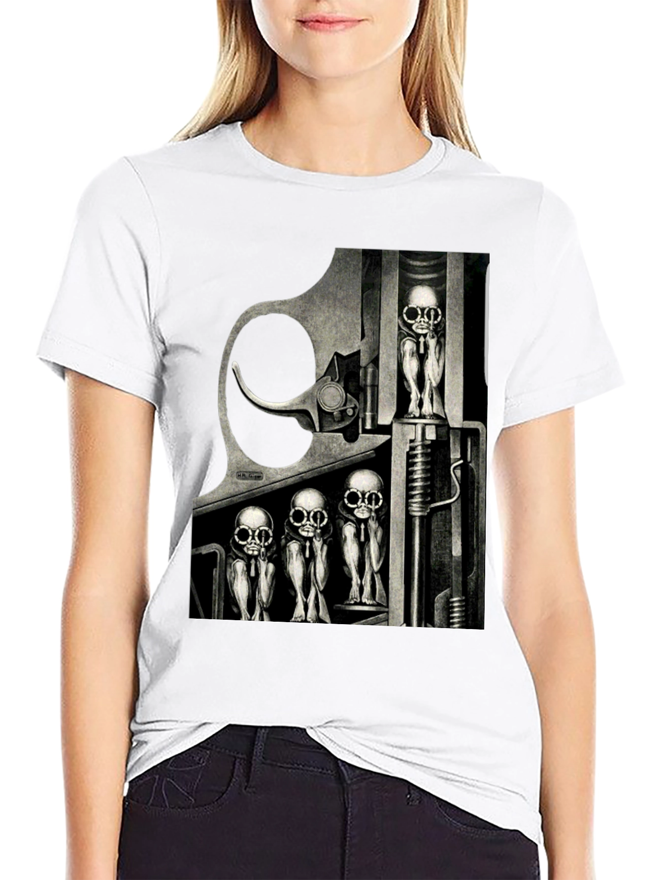 Black Surreal Art Graphic T-Shirt - Edgy Design view 9