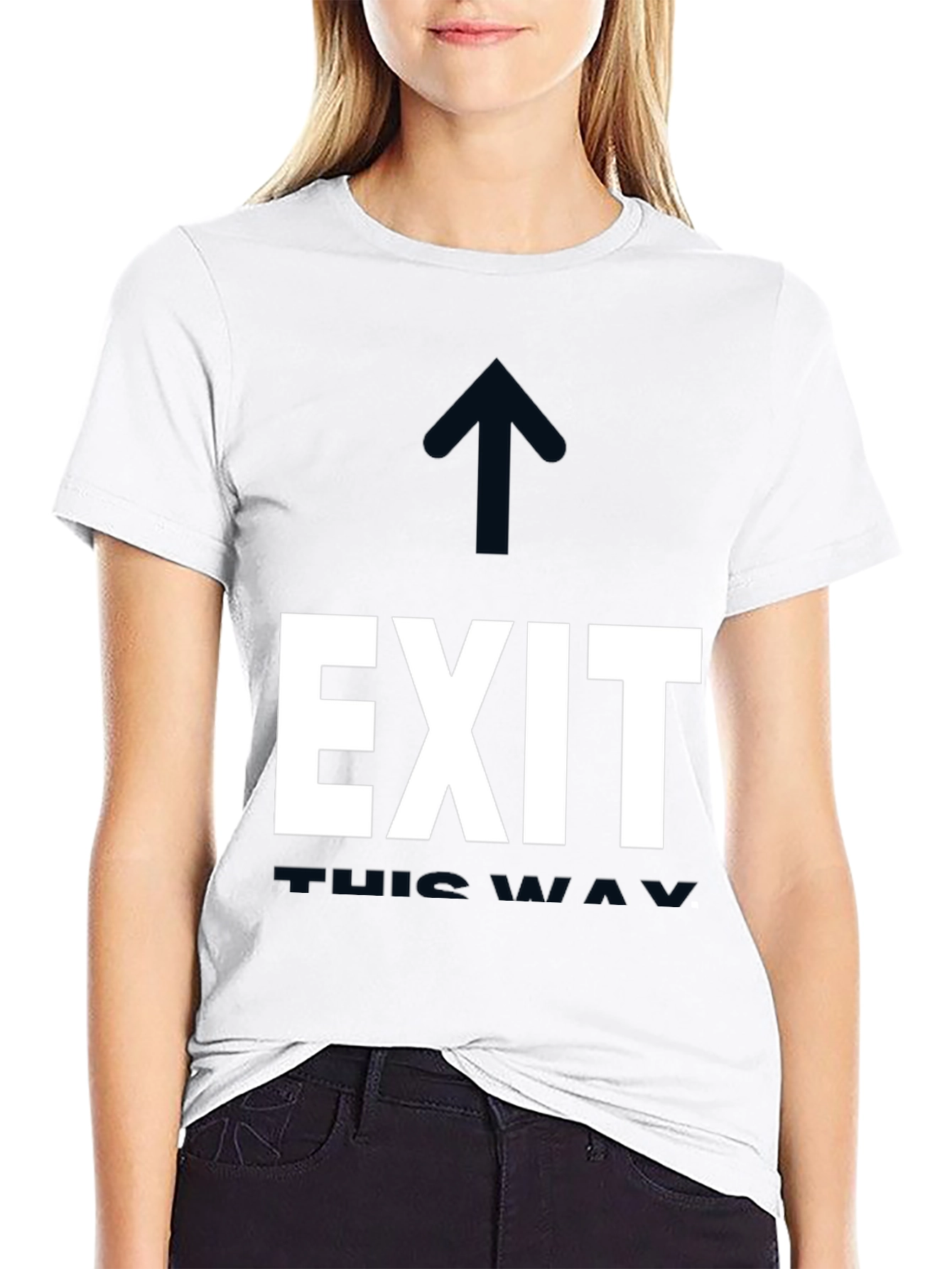 Black Exit This Way Graphic Tee - Black Cotton T-Shirt view 9