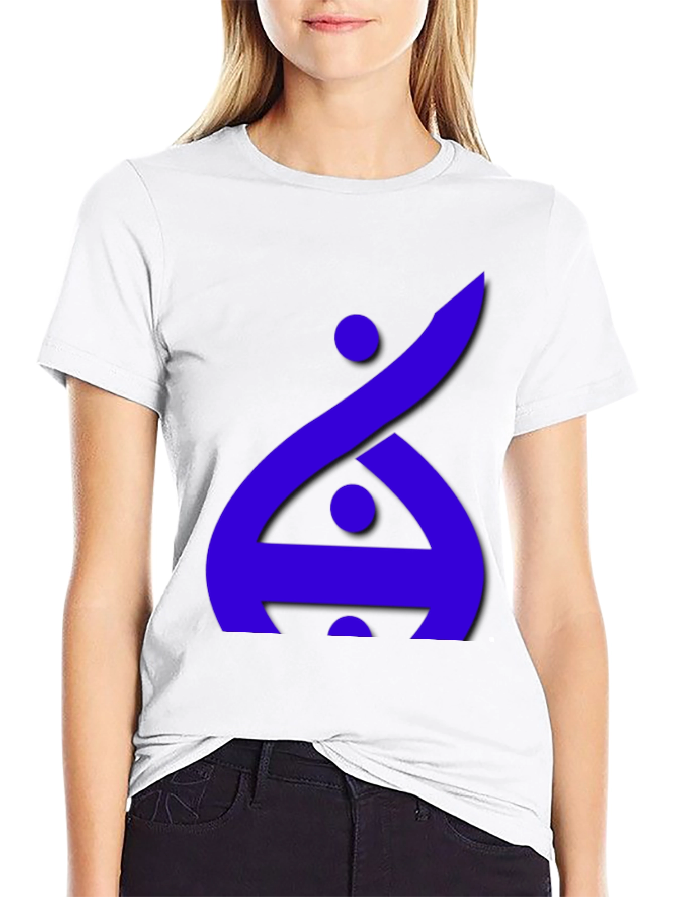 Black Modern Graphic Tee - Blue Abstract Design on Black view 9