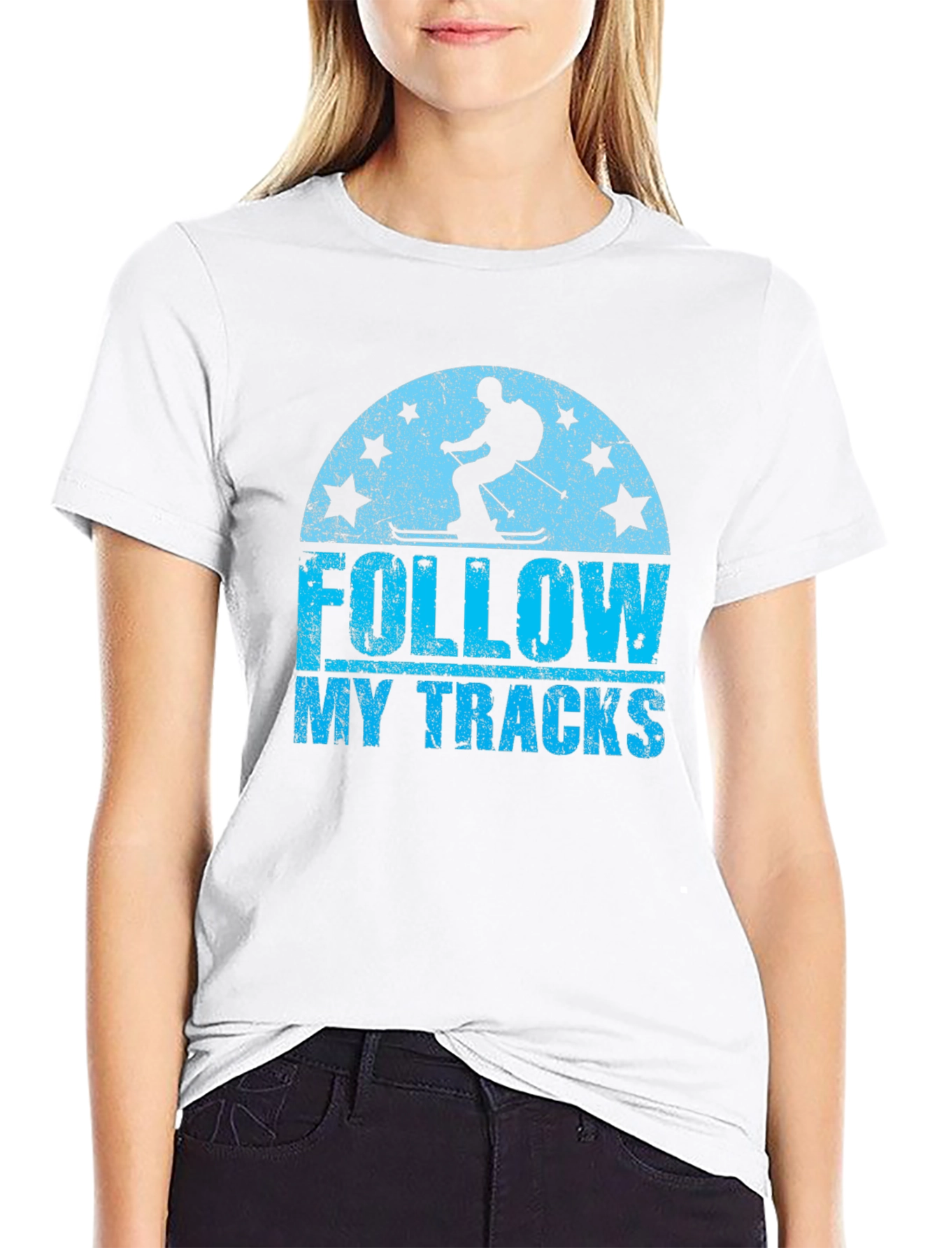 Black Follow My Tracks Skiing T-Shirt view 9