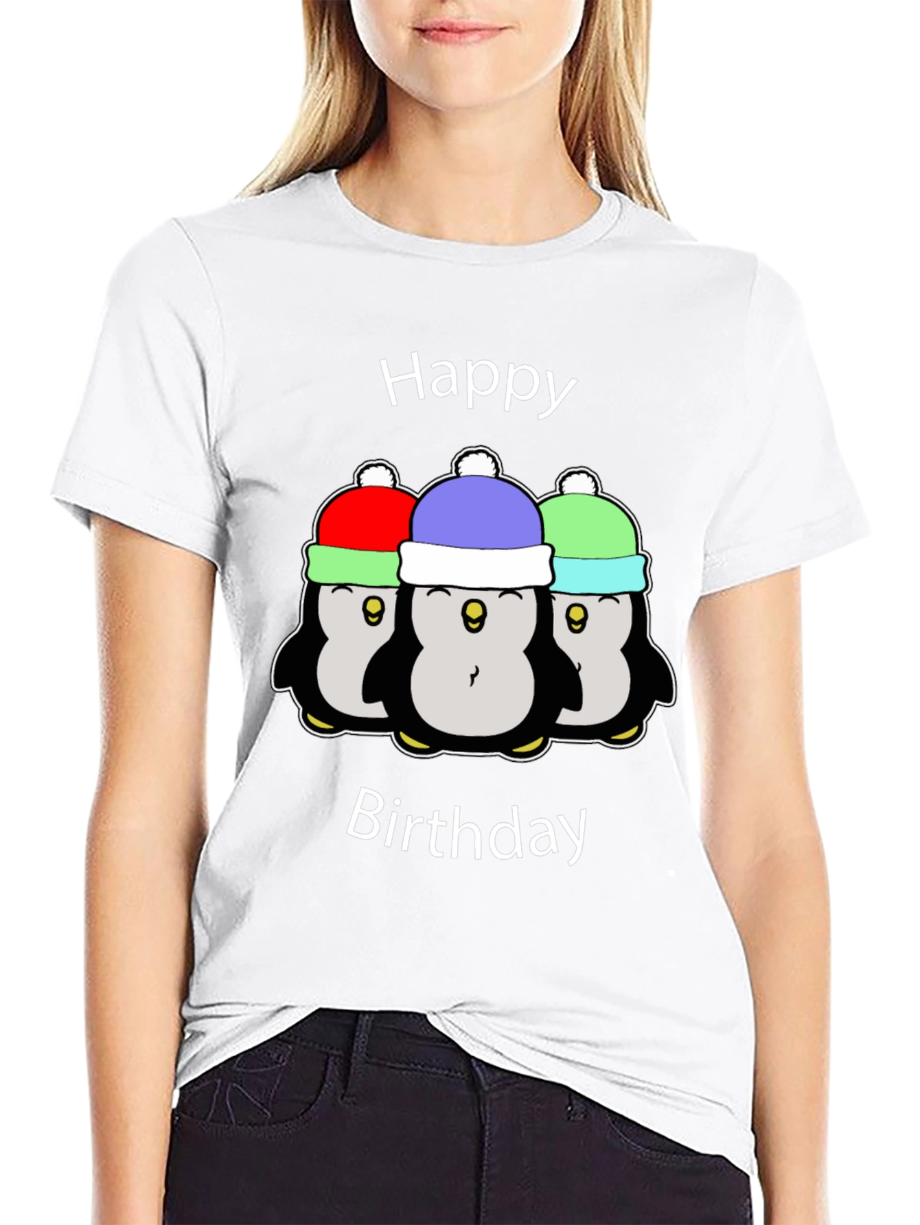 Black Penguin Birthday T-Shirt - Fun Party Tee view 9