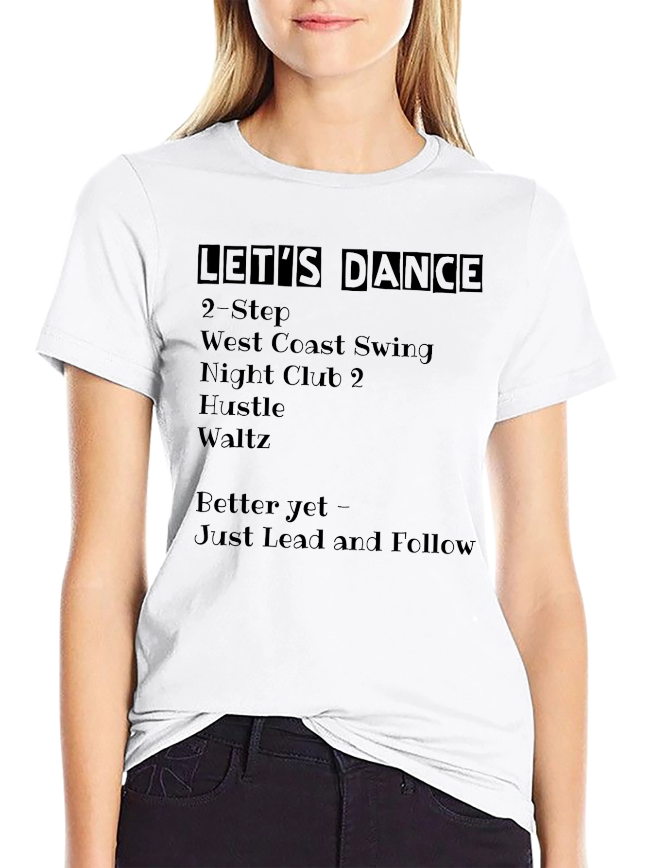 Black Let's Dance T-Shirt - Dance Style List view 9