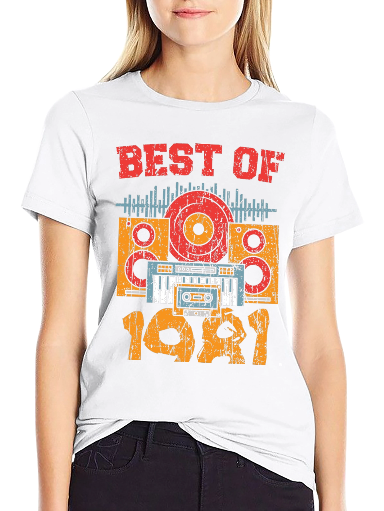 Black Best of 1981 Retro Music T-Shirt view 9
