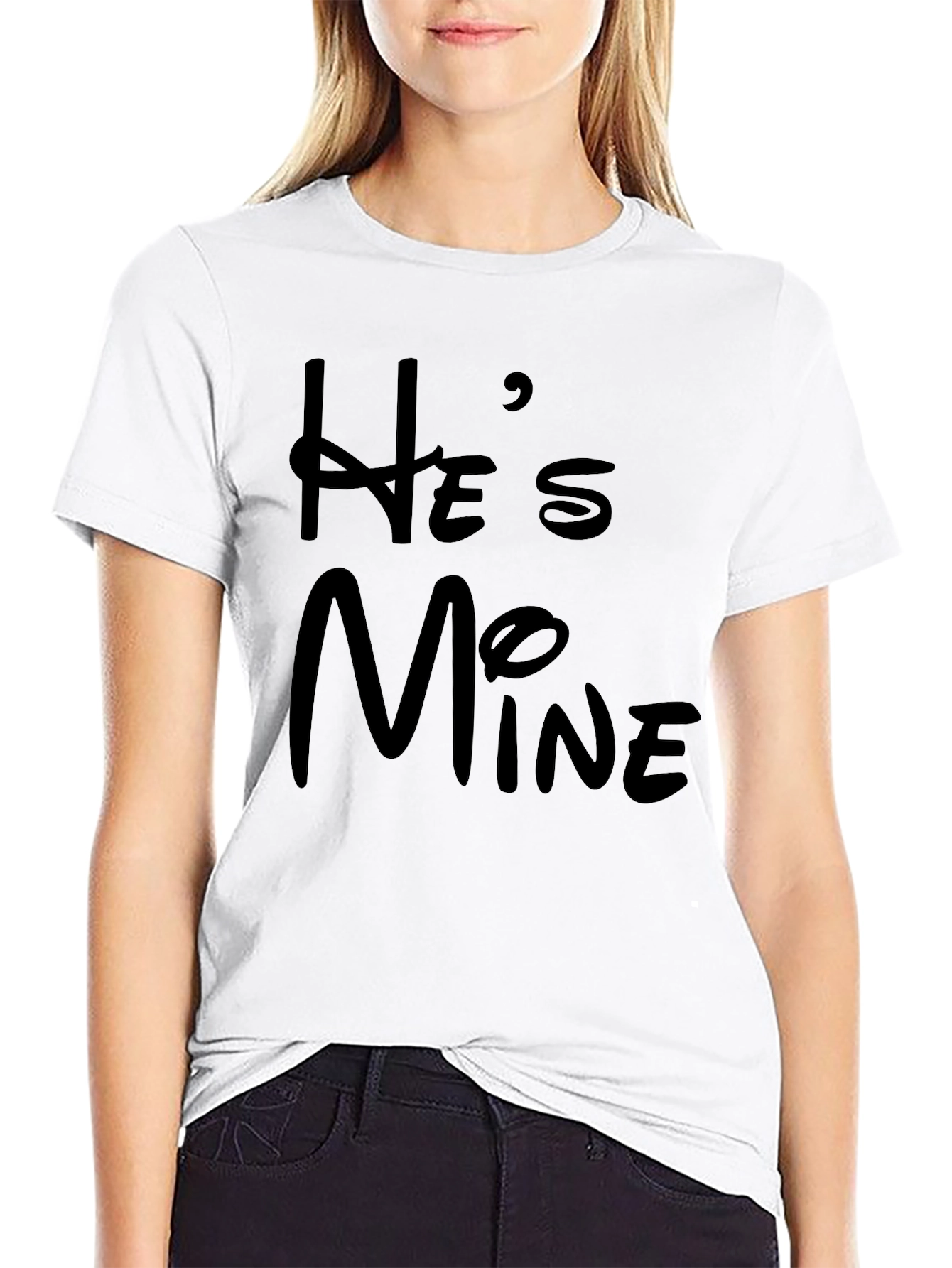 Black He's Mine Black Graphic Tee for Men view 9