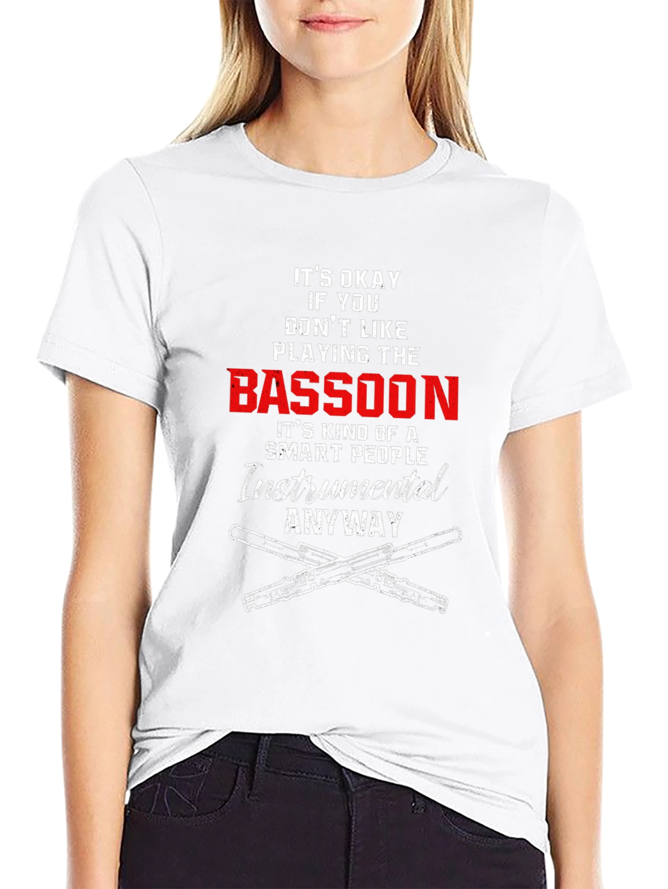 Black Bassoon Player Smart People T-Shirt view 9