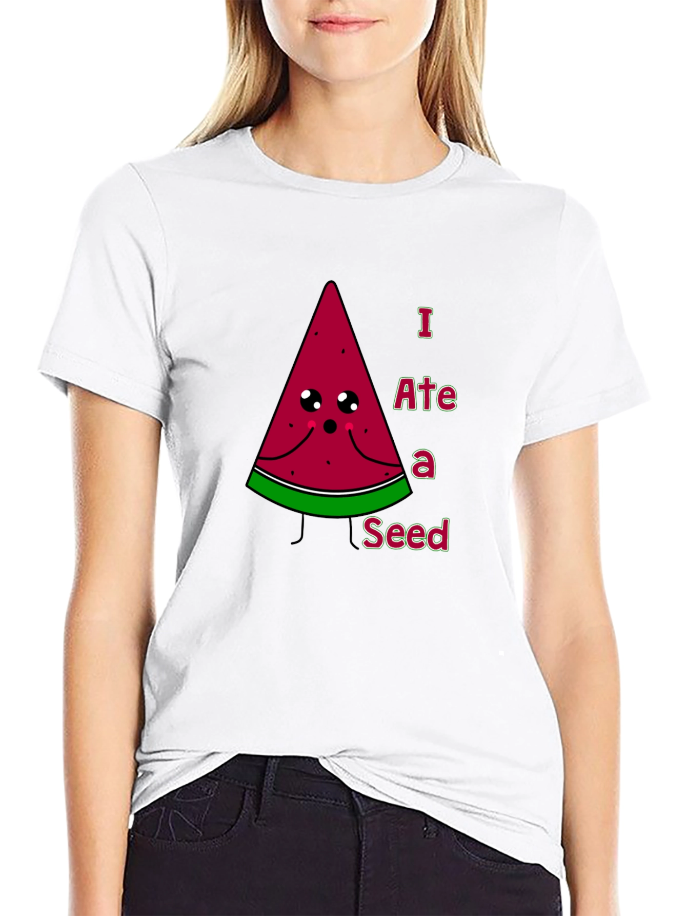 Black Funny Watermelon Seed T-Shirt view 9