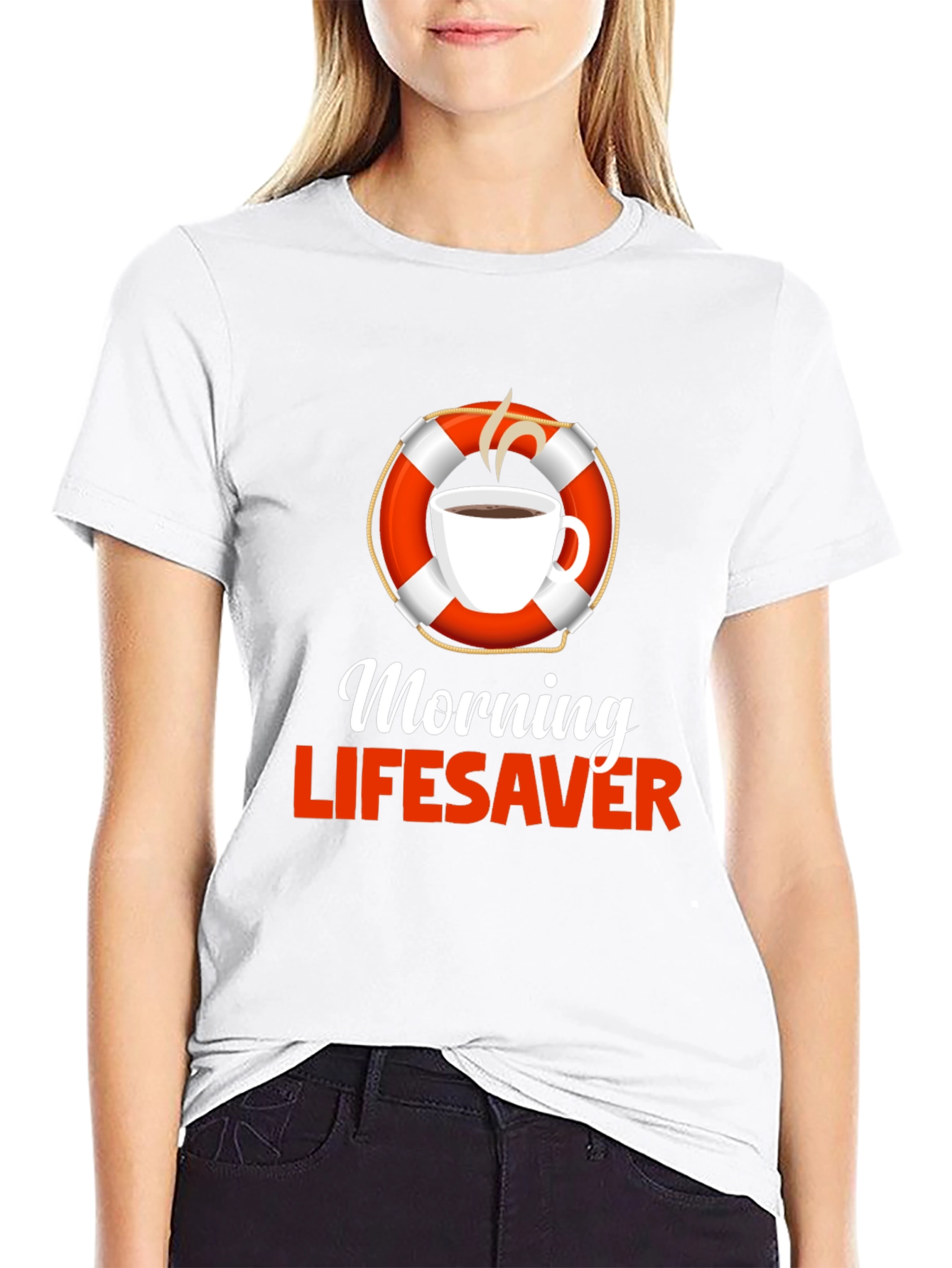 Black Morning Lifesaver T-Shirt - Coffee Lover Rescue Tee view 9