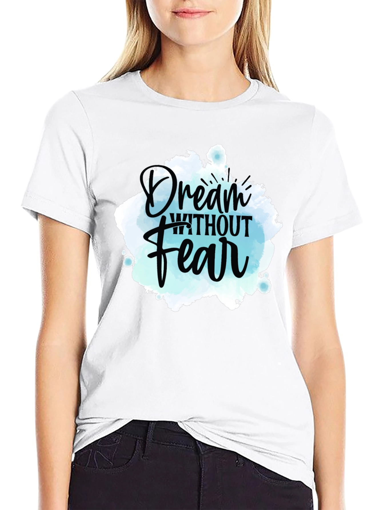 Black Dream Without Fear Graphic Tee - Inspiring Design view 9