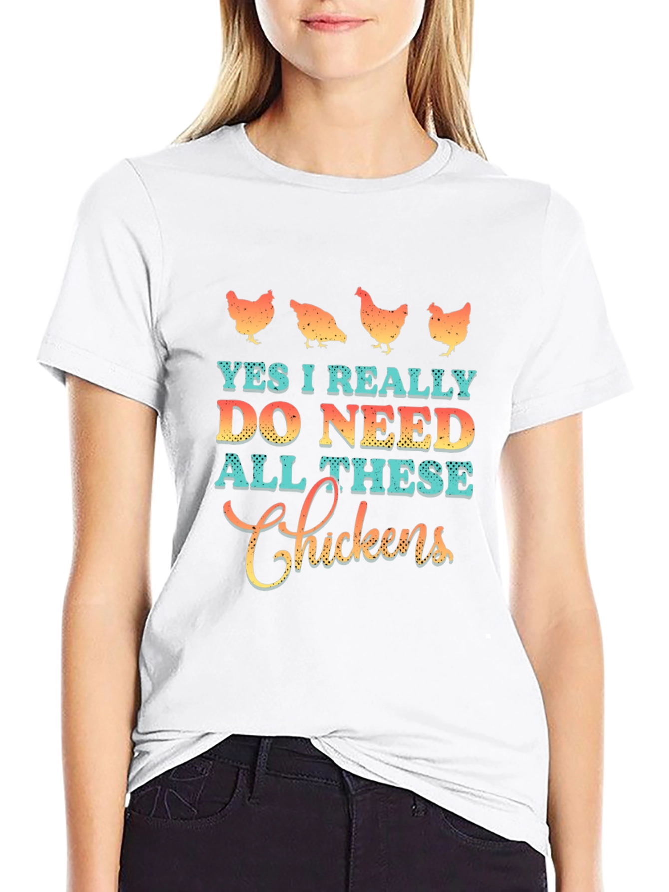 Black Funny Chicken Lover T-Shirt - Yes I Need All These Chickens view 9