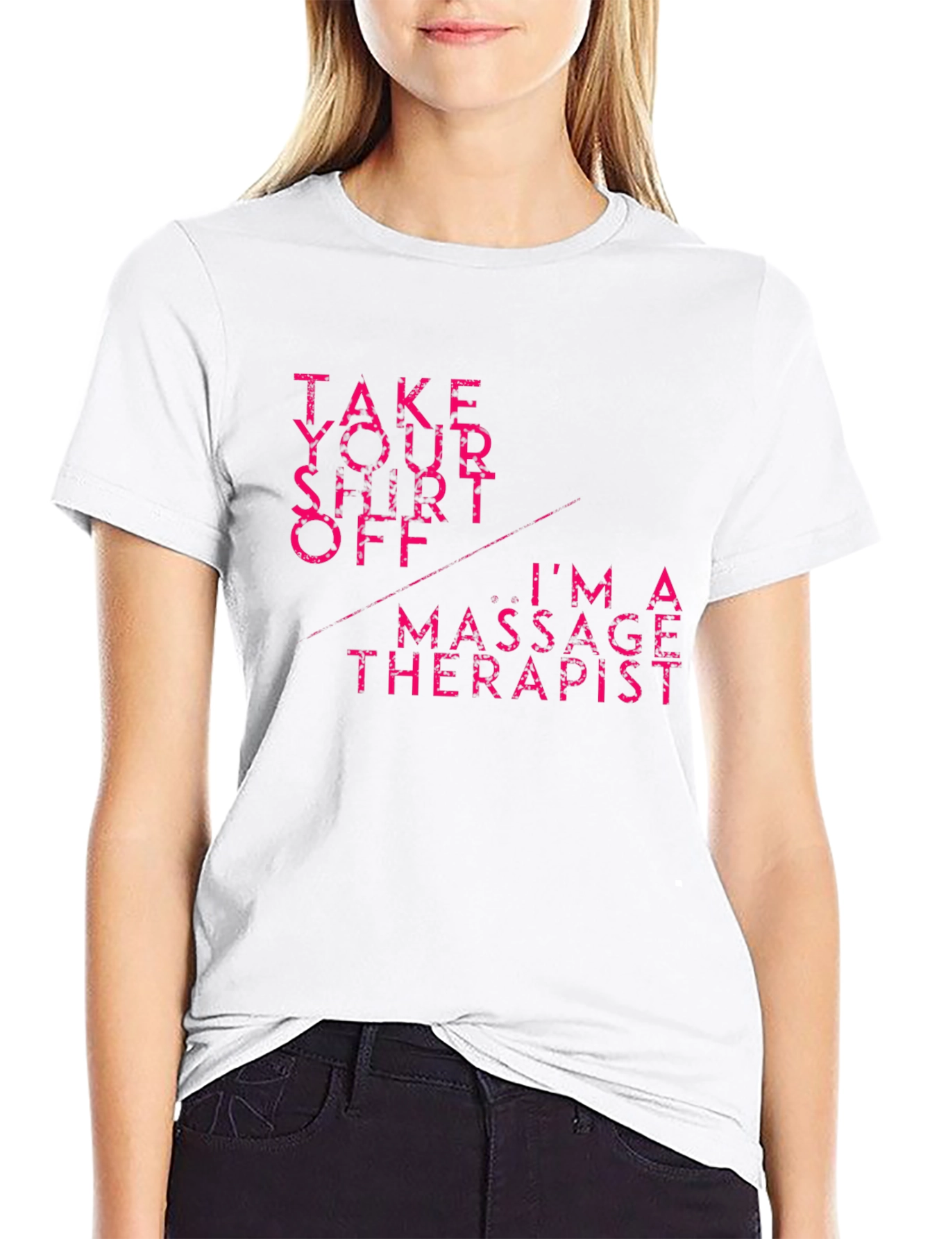 Black Massage Therapist T-Shirt: Take Your Shirt Off view 9