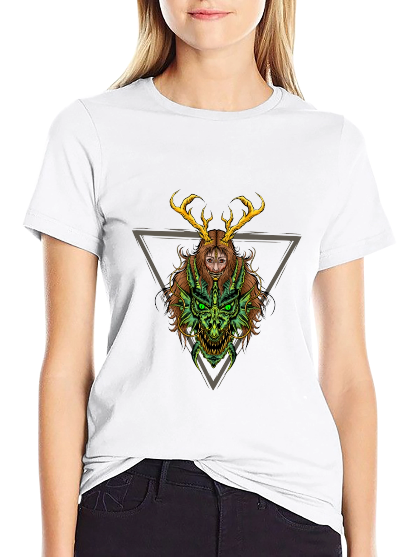 Black Mystic Demon Graphic T-Shirt view 9