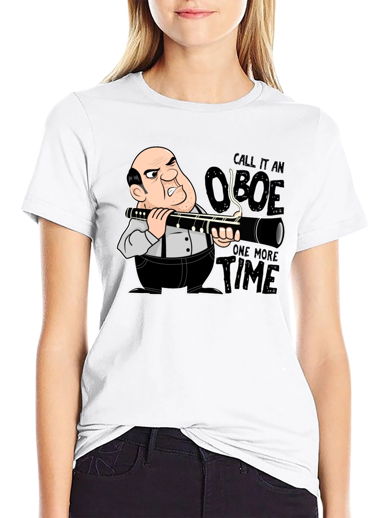Black Funny Clarinet T-Shirt - Call it an Oboe! view 9