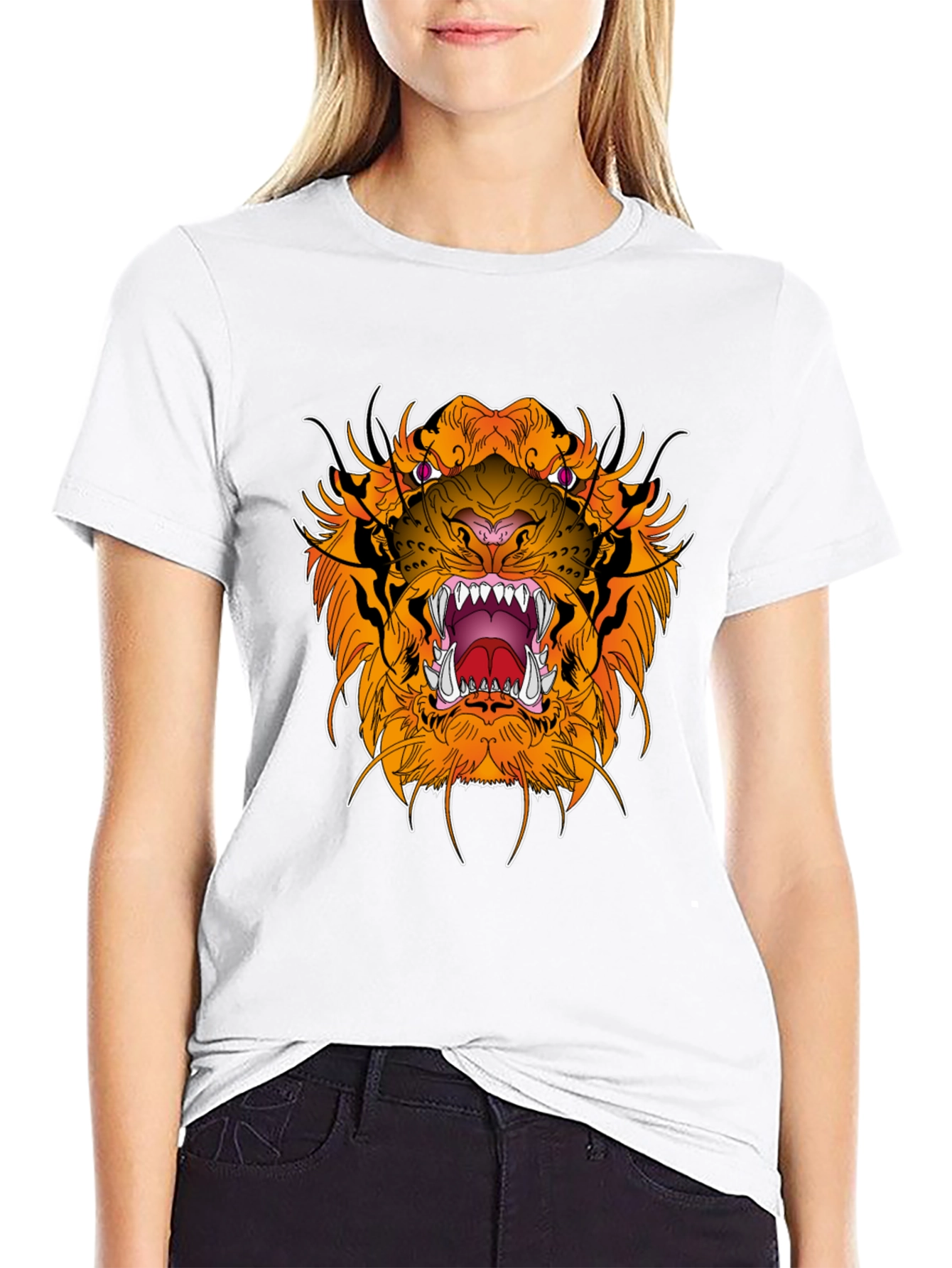 Black Black Tiger Graphic Tee - Fierce Style view 9